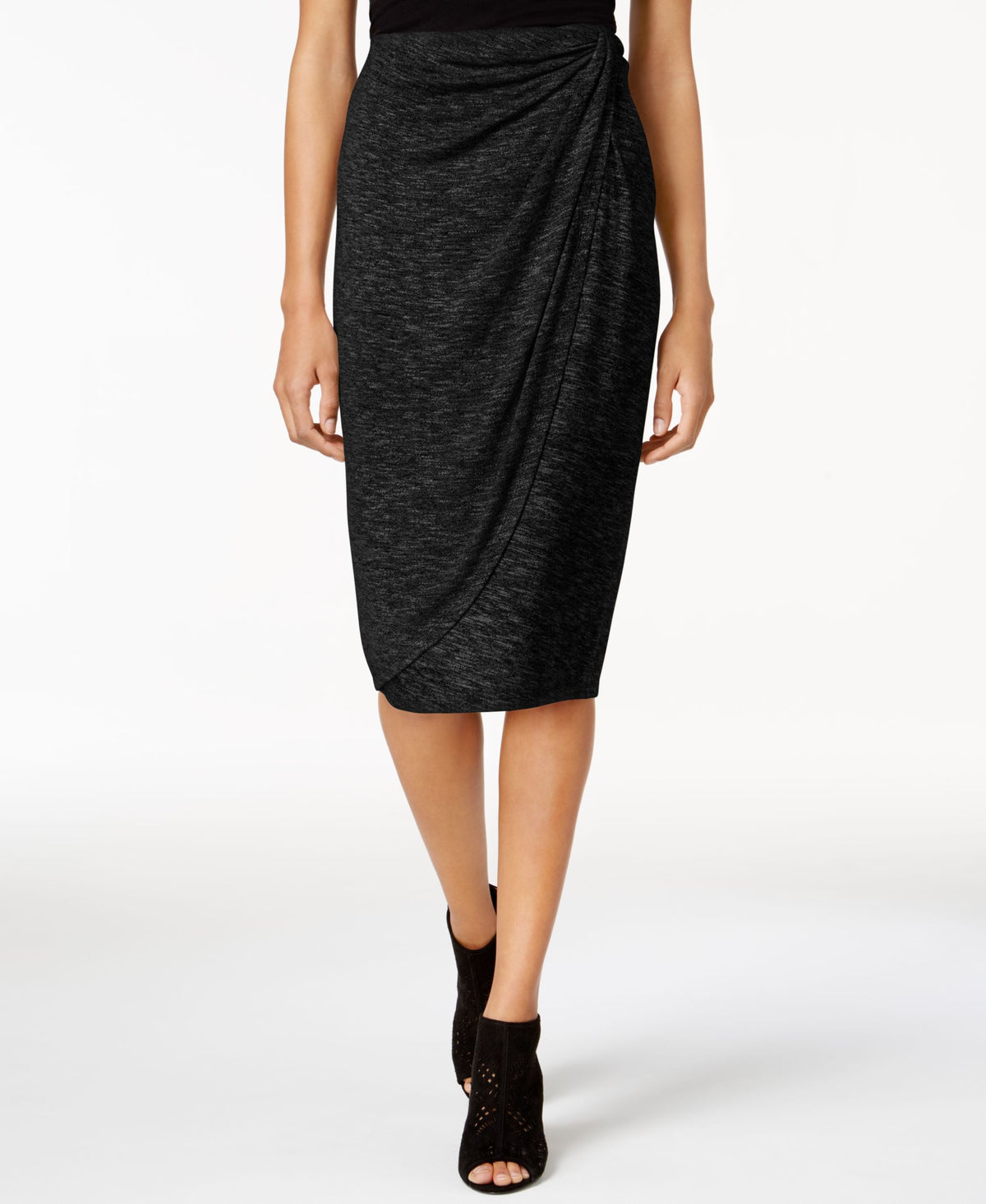 Draped Faux-Wrap Skirt