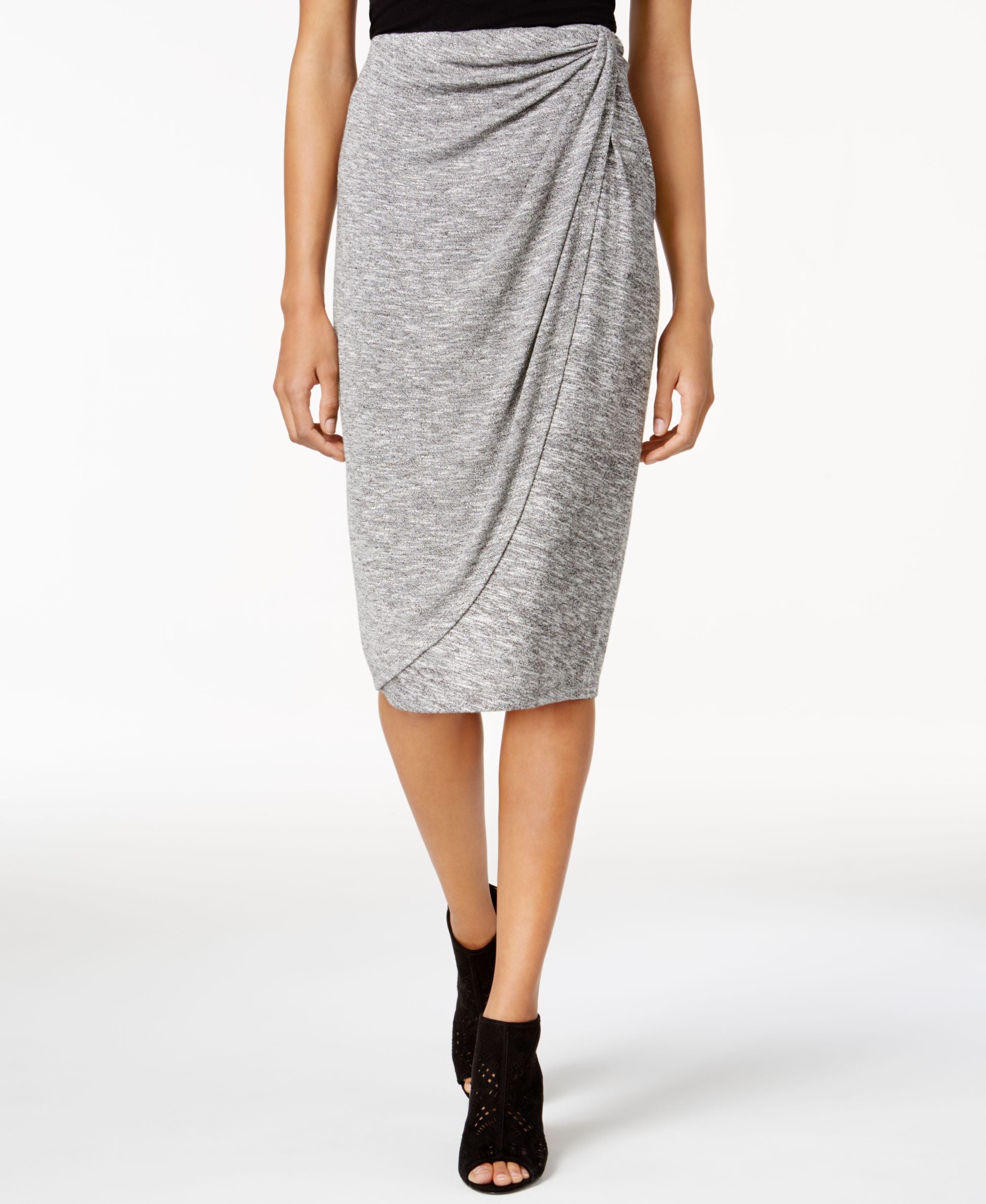 Draped Faux-Wrap Skirt