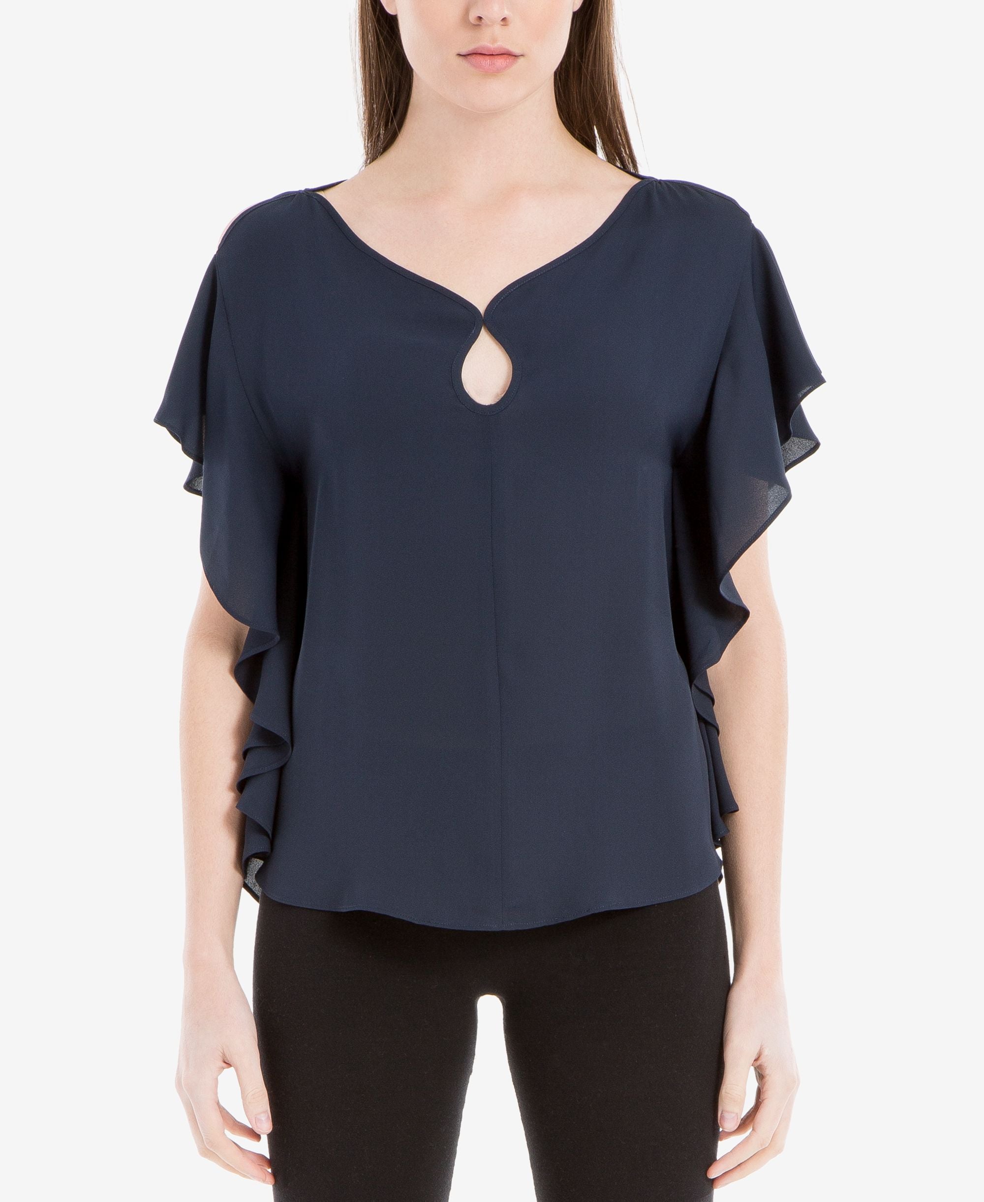 Max Studio London Keyhole Flutter Sleeve Top
