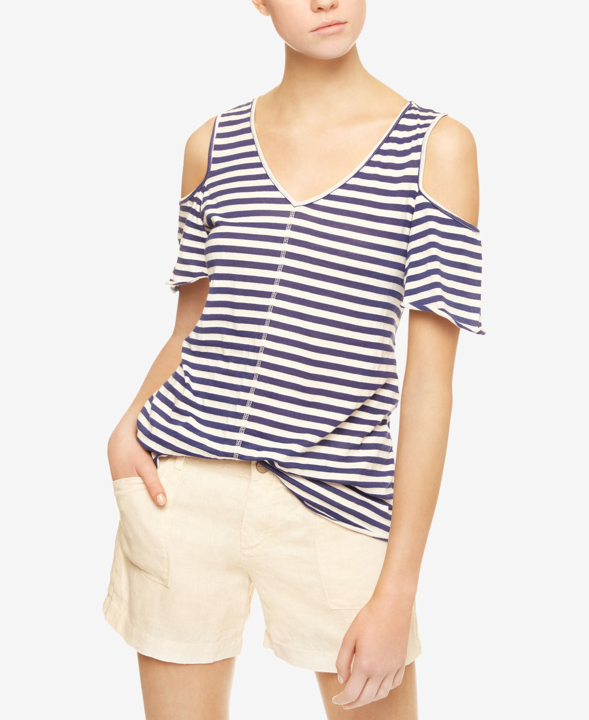Sanctuary Dahlia Cotton Cold Shoulder Top