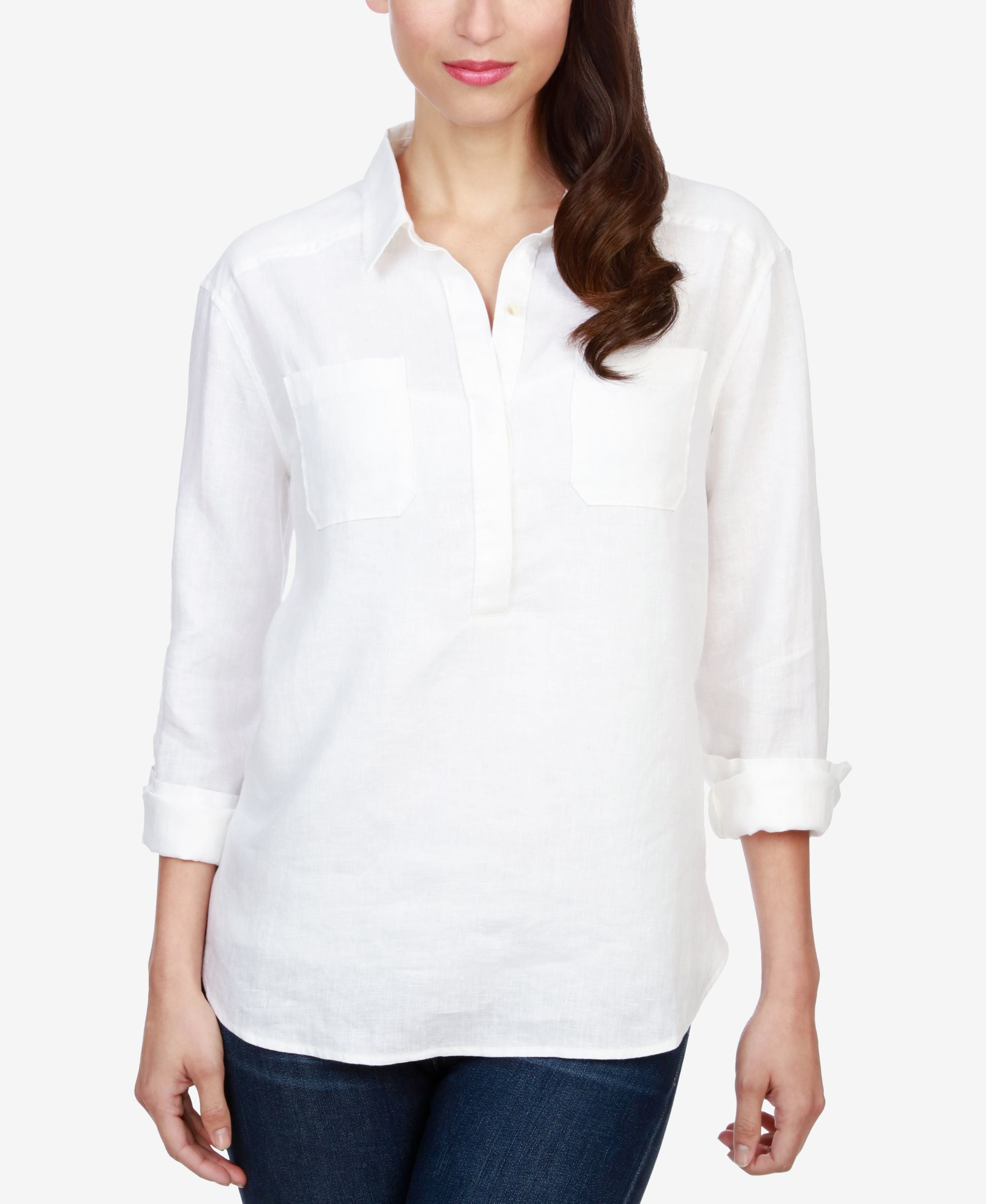 Lucky Brand Linen Popover Tunic