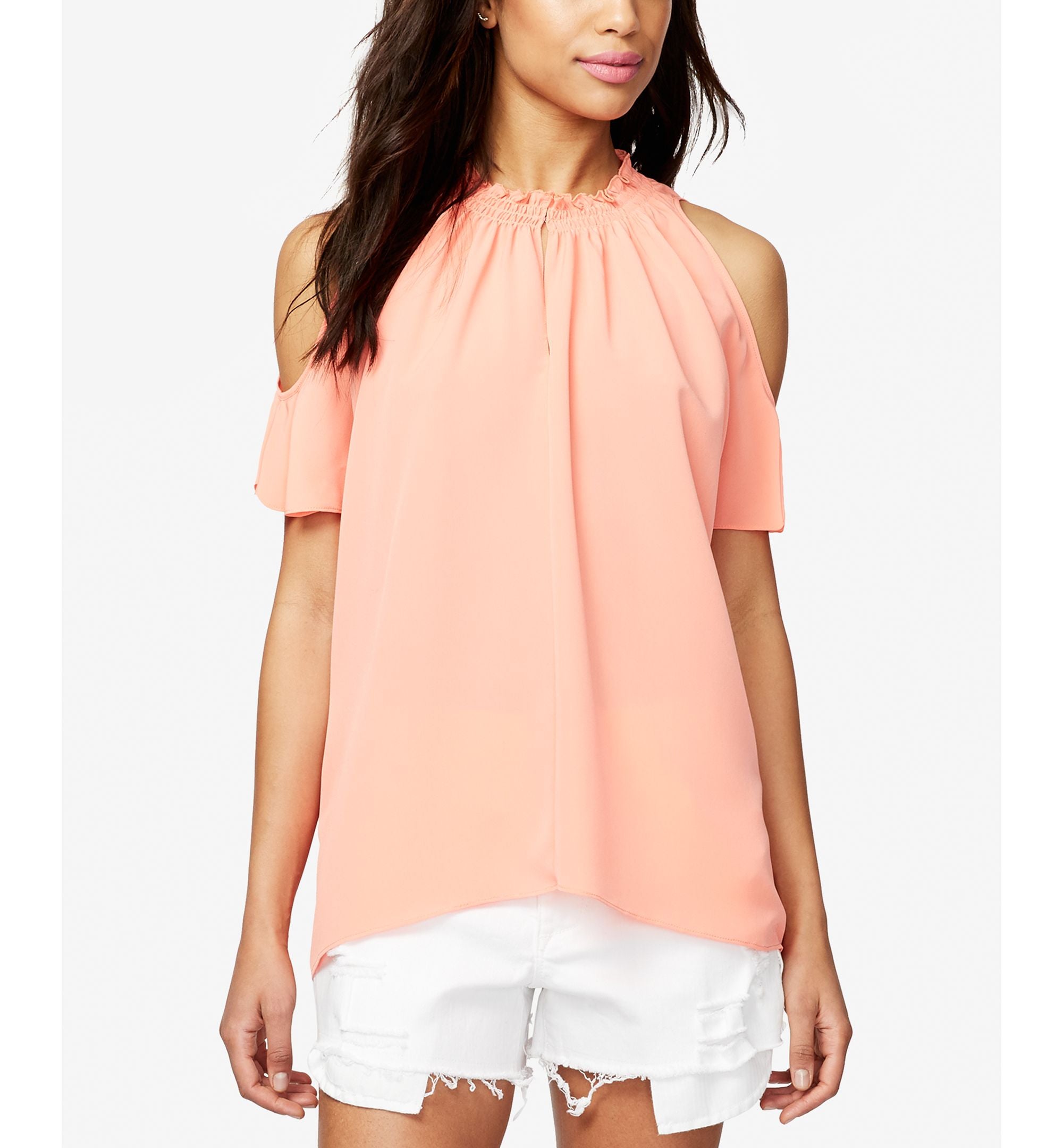 Rachel Rachel Roy Vanessa High Neck Cold Shoulder Top