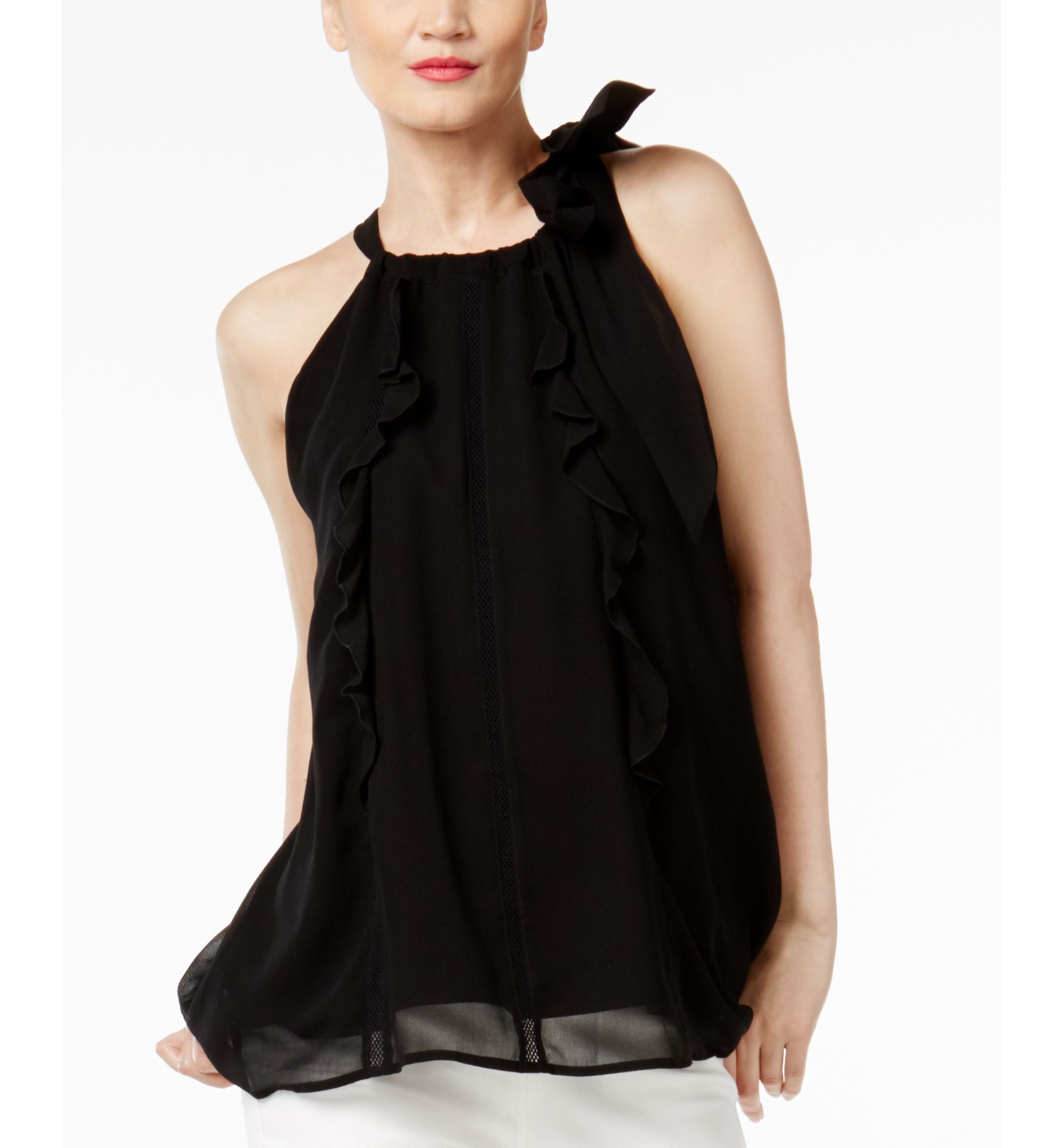 Cr By Cynthia Rowley Ruffled Halter Top