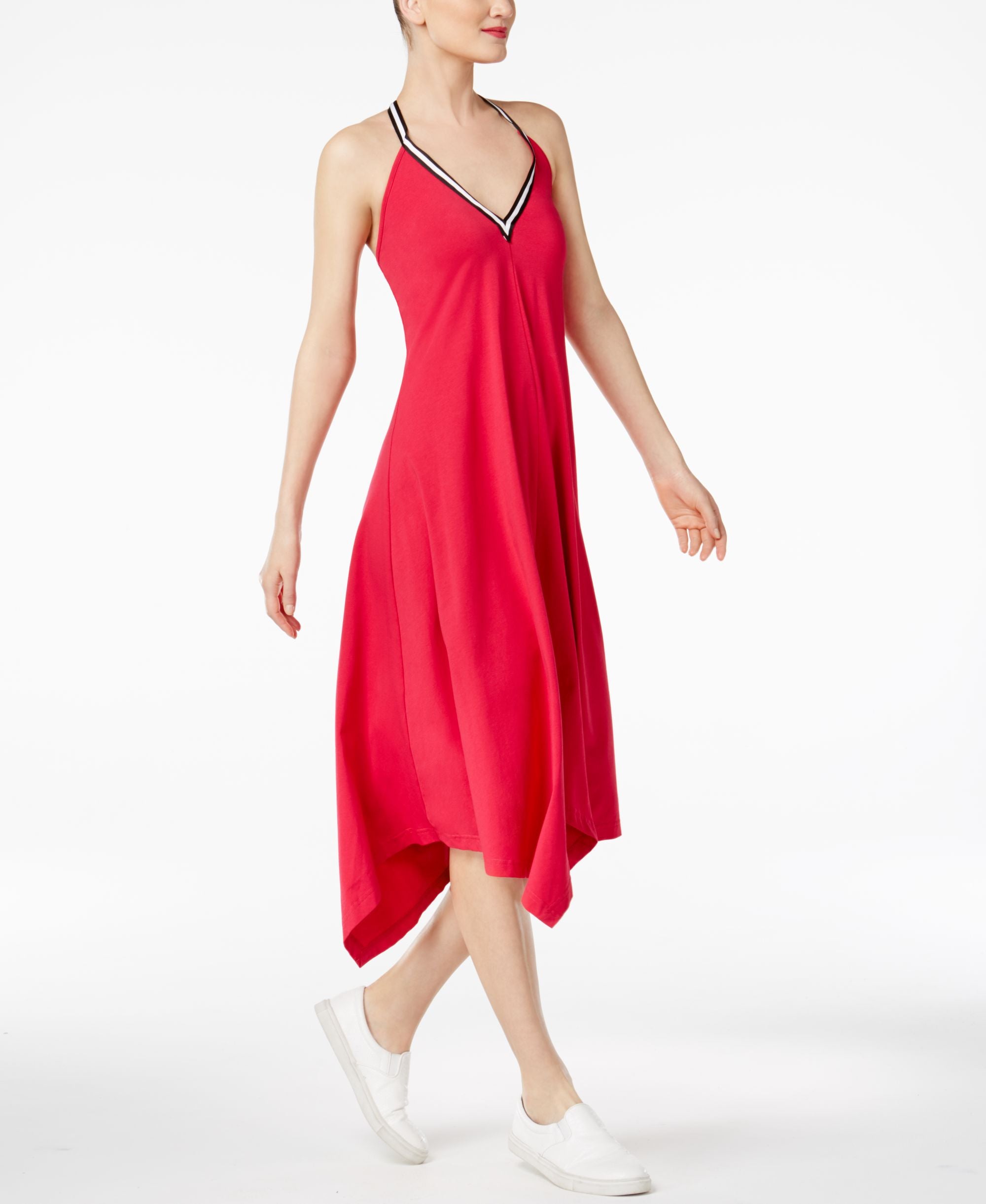 Cr By Cynthia Rowley Handkerchief Hem Halter Dress