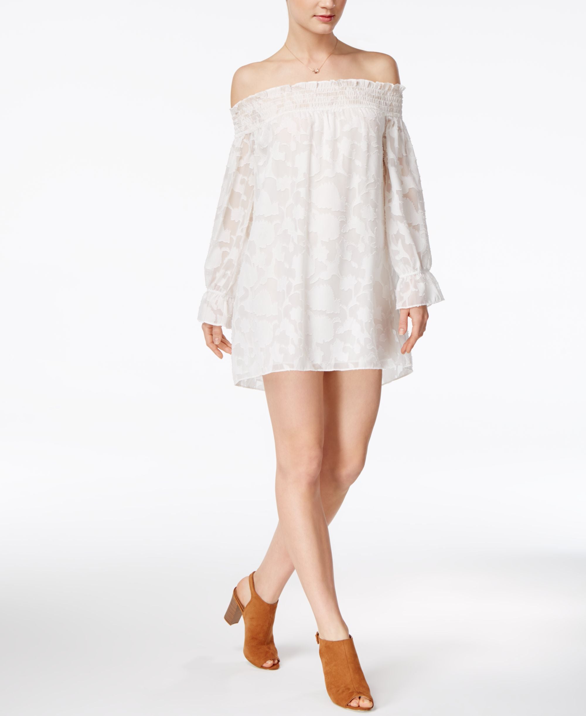 Bar III Textured Off The Shoulder Dress