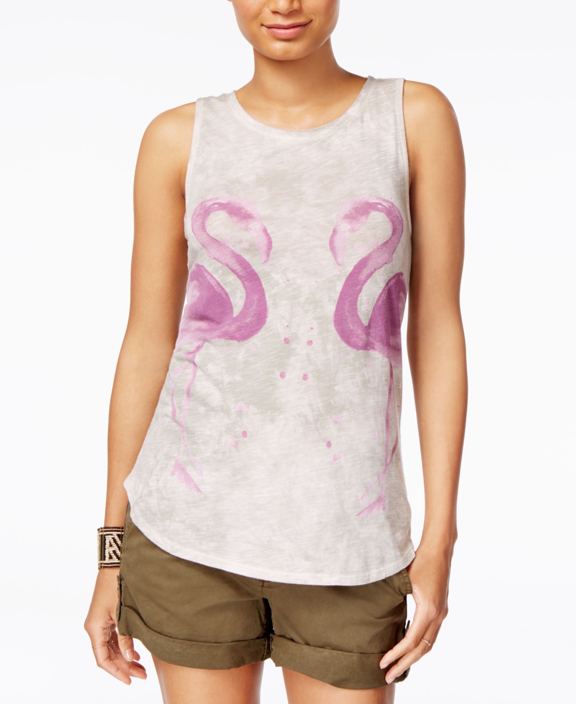 Lucky Brand Flamingo Graphic Tank Top