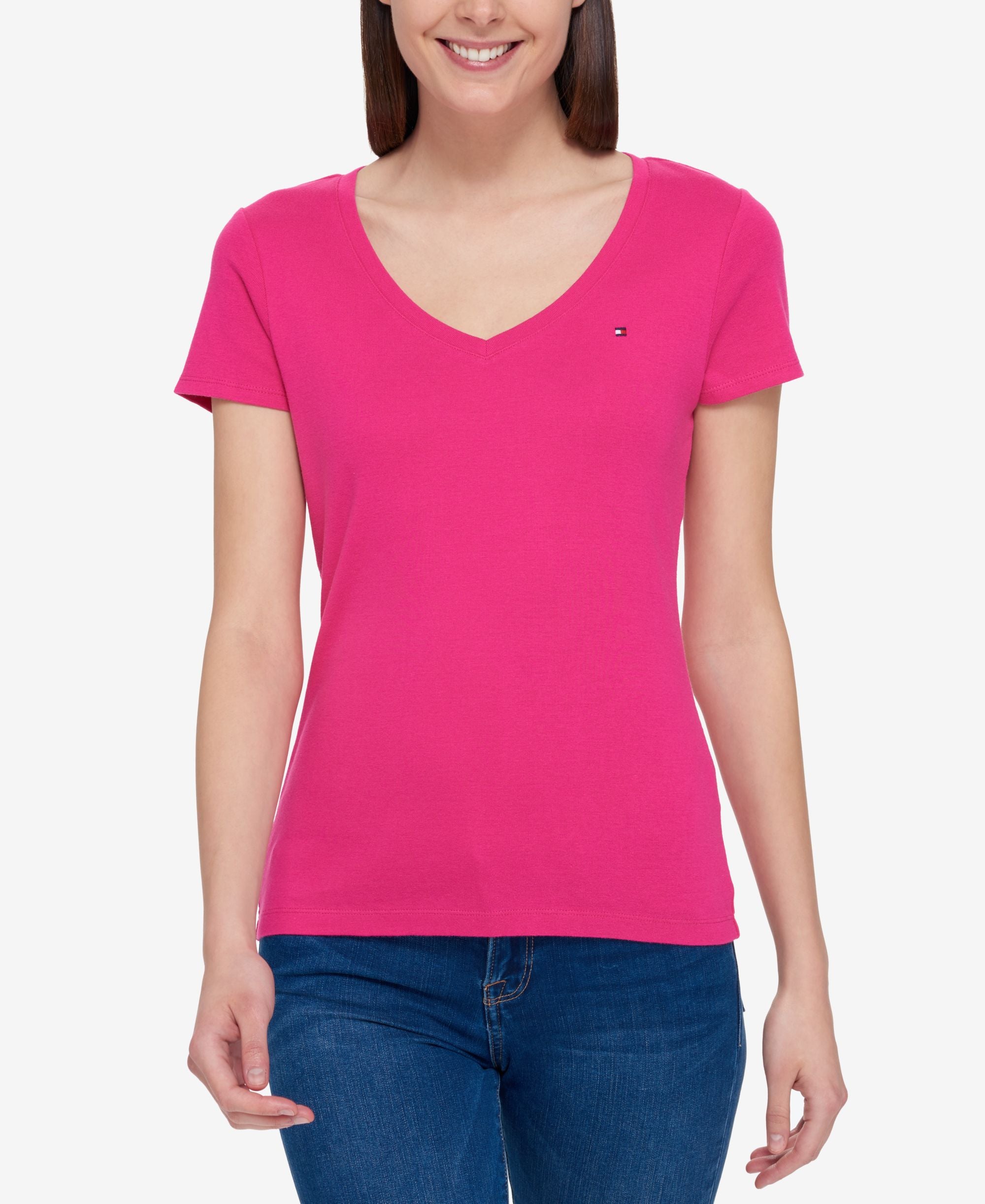 Tommy Hilfiger Womens V Neck T-Shirt