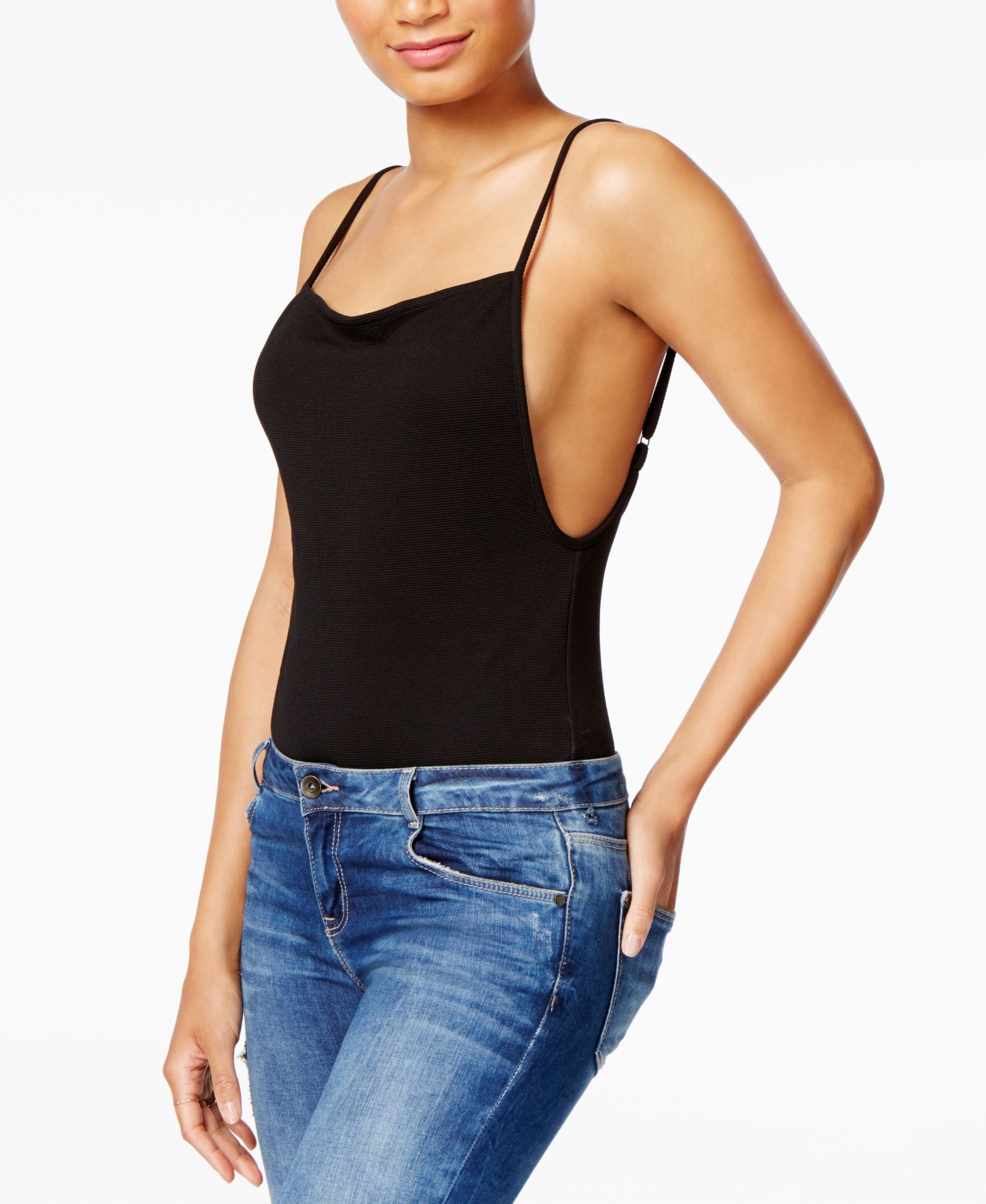 Kensie Ribbed Low Back Bodysuit