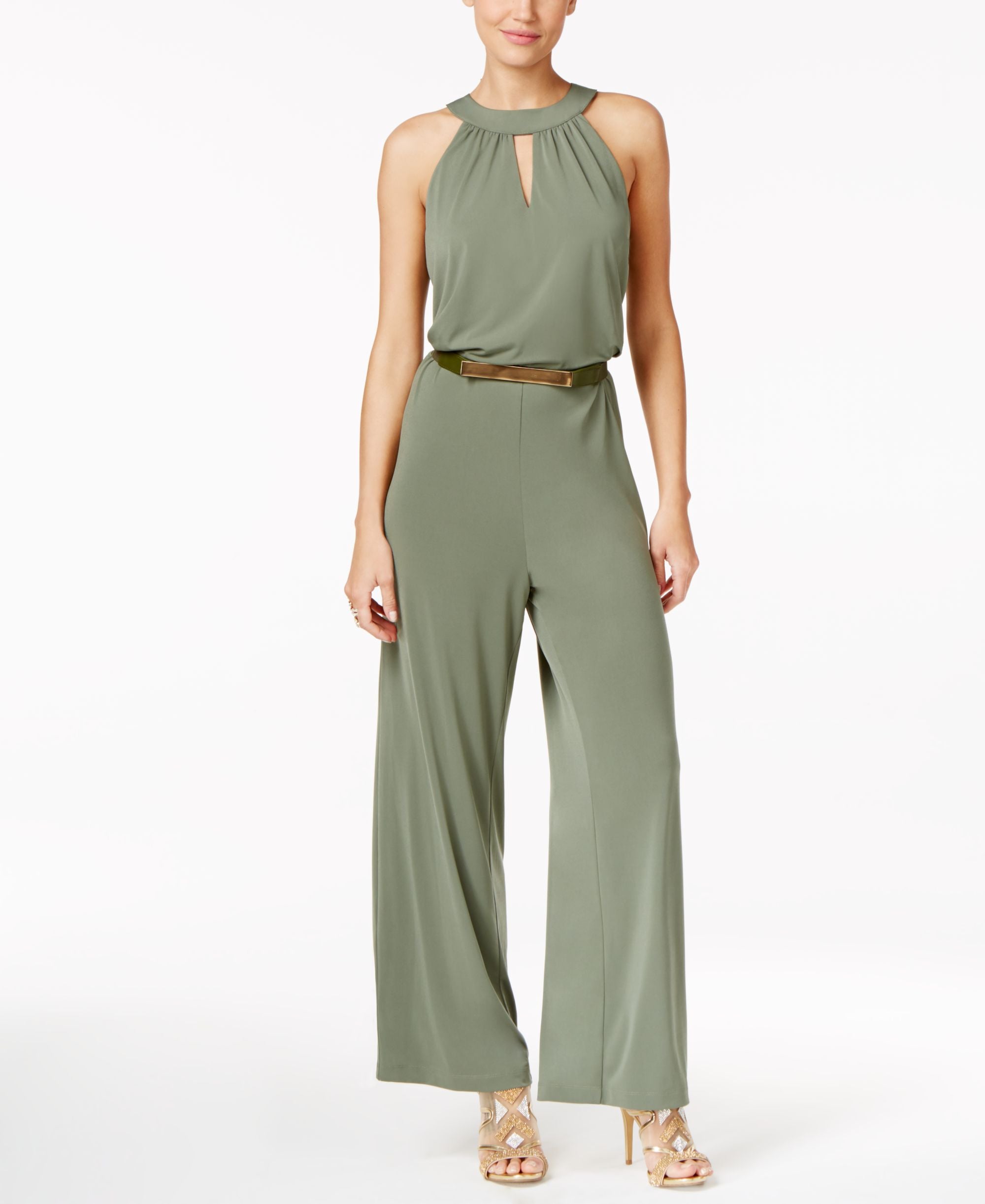 Thalia Sodi Belted Wide Leg Jumpsuit
