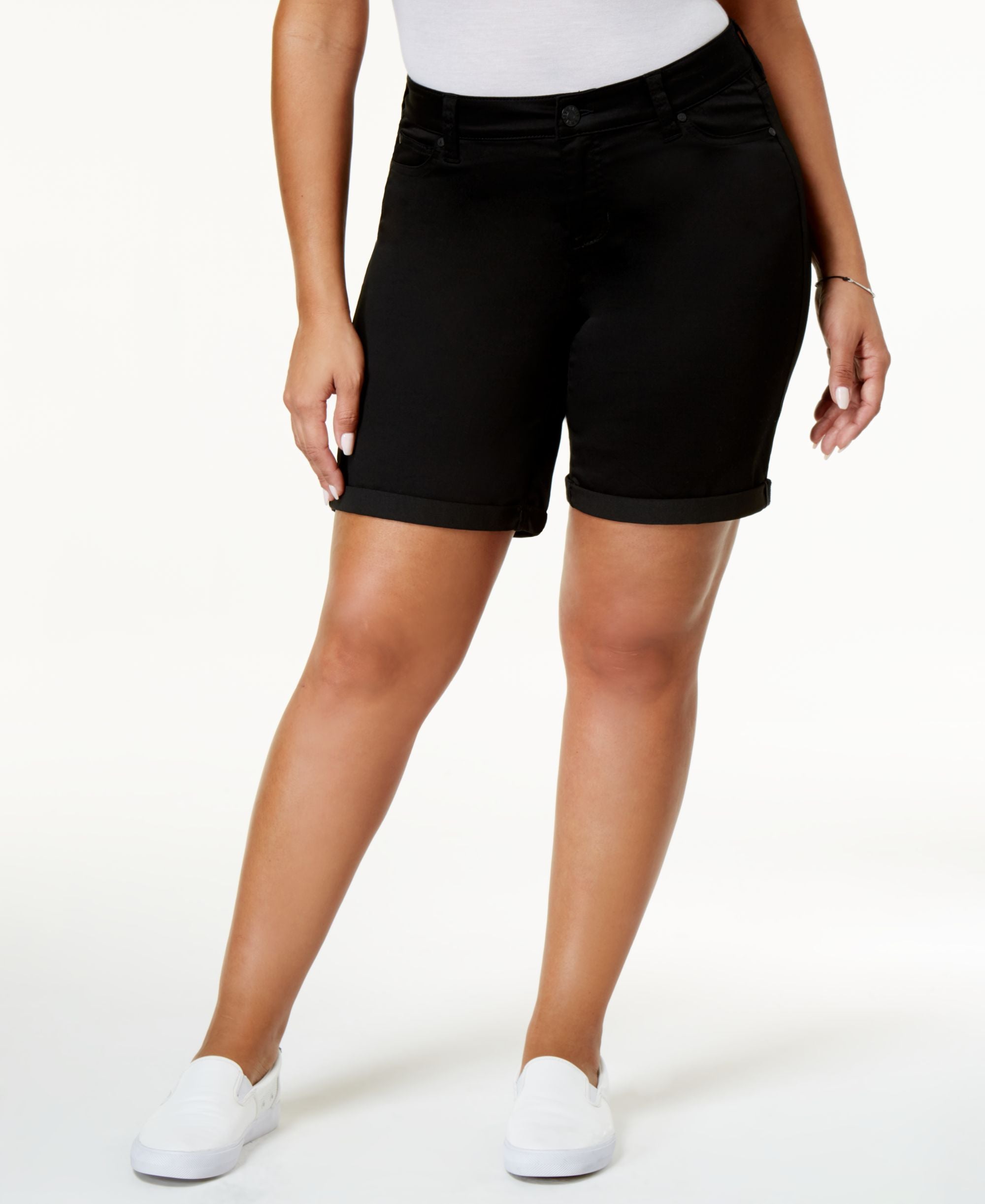 Celebrity Pink Trendy Plus Size Denim Bermuda Shorts