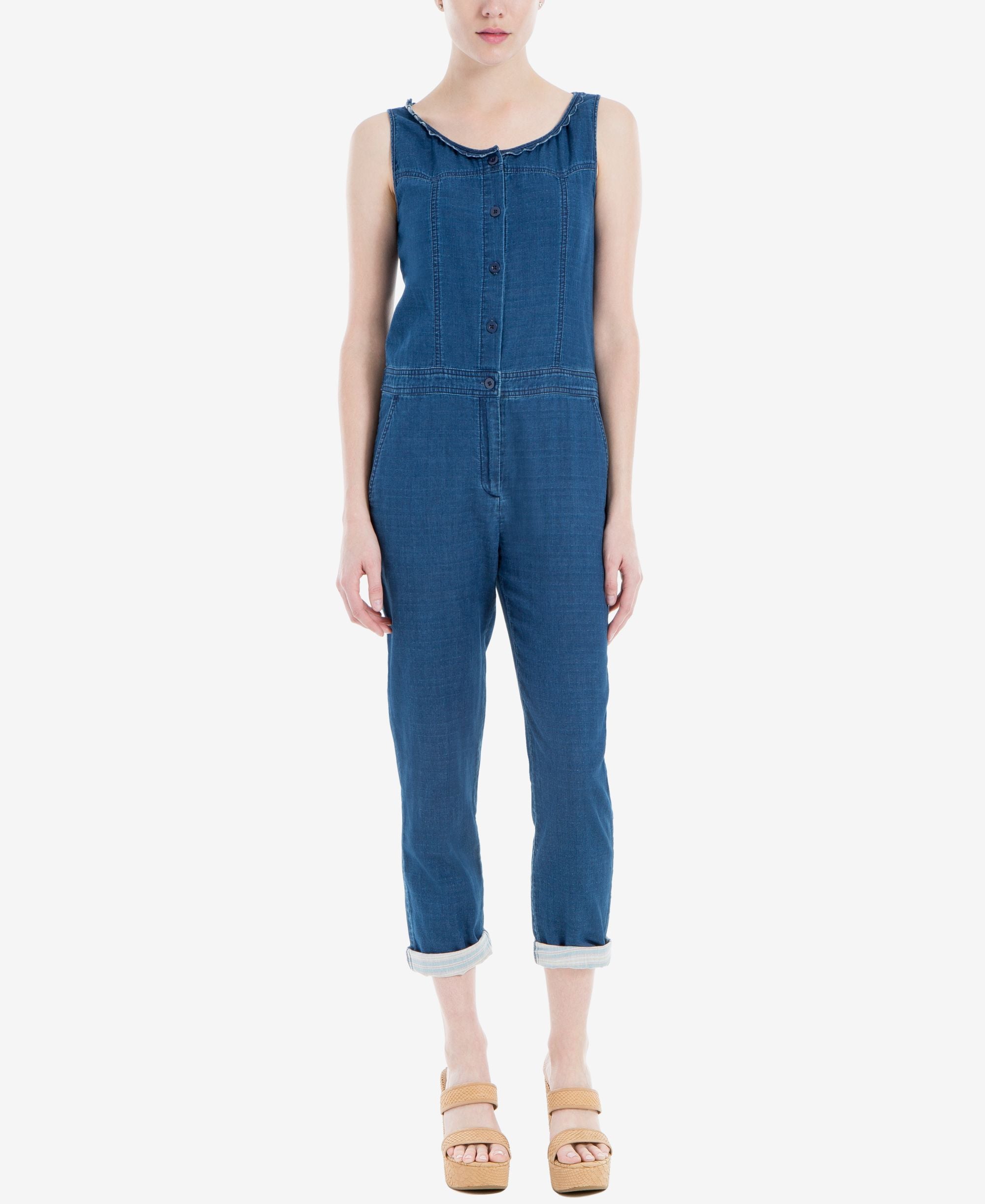 Max Studio London Cotton Denim Jumpsuit