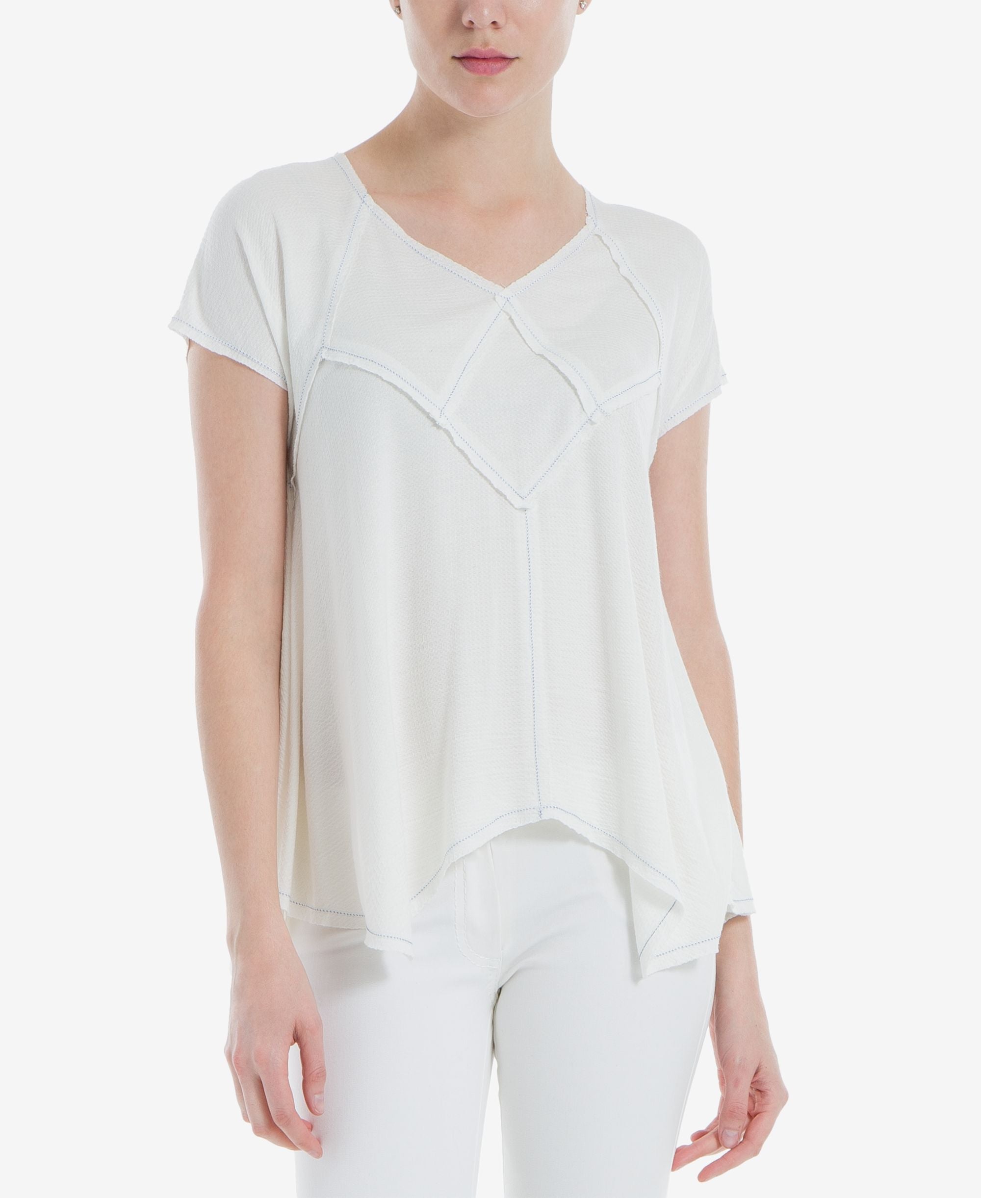 Max Studio London Textured Asymmetrical Top