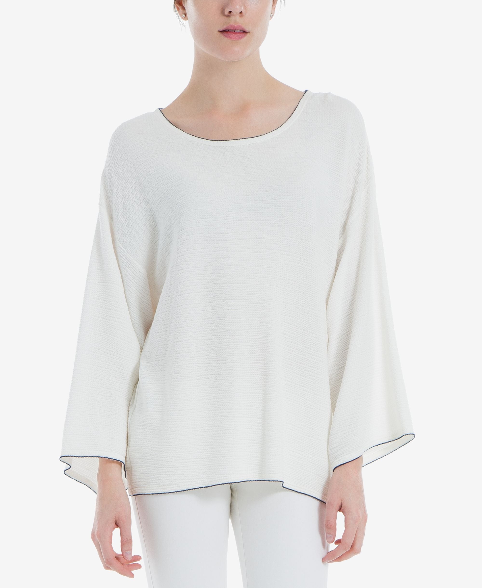 Max Studio London Textured Angel Sleeve Top