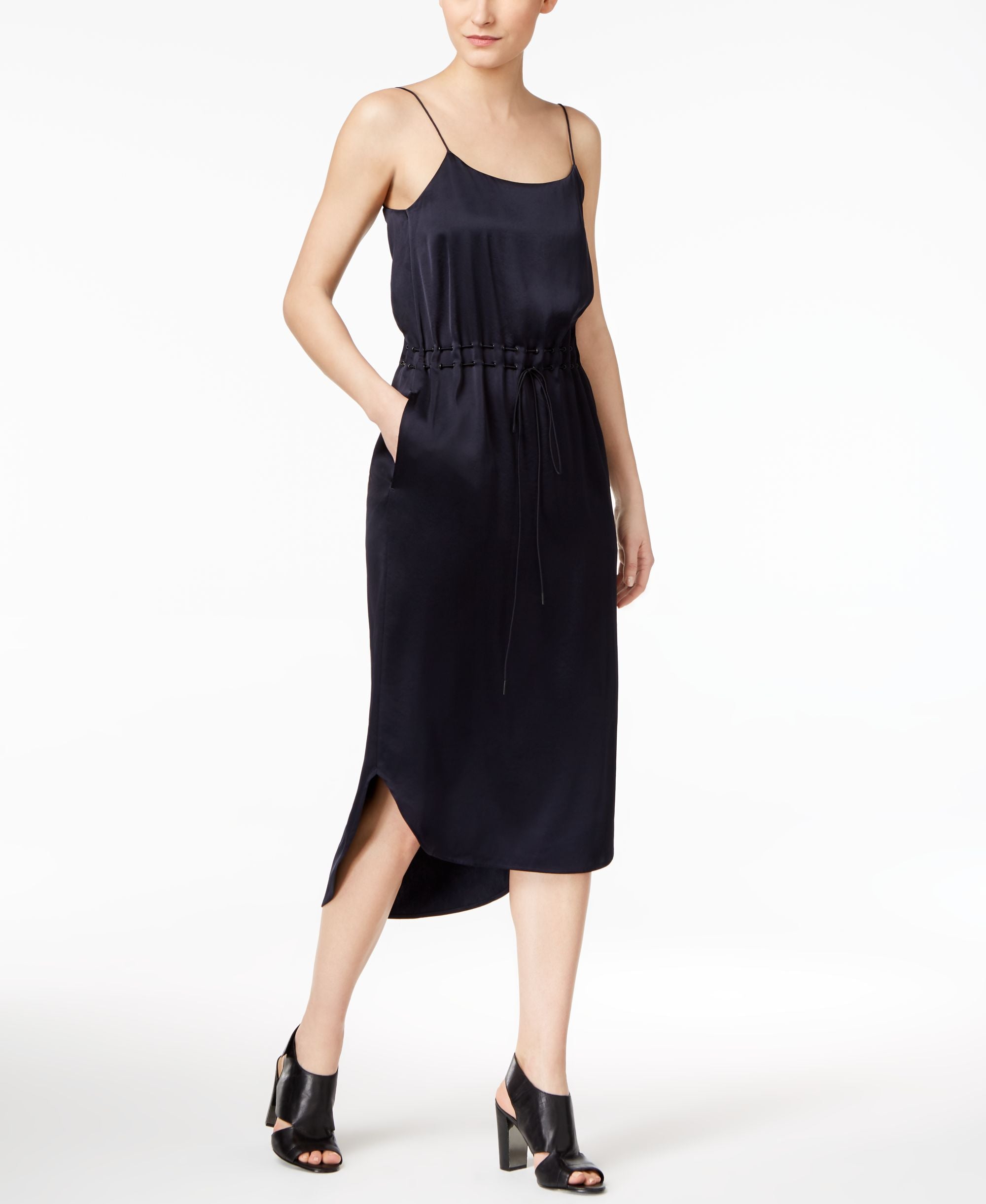 DKNY Shirttail Hem Slip Dress
