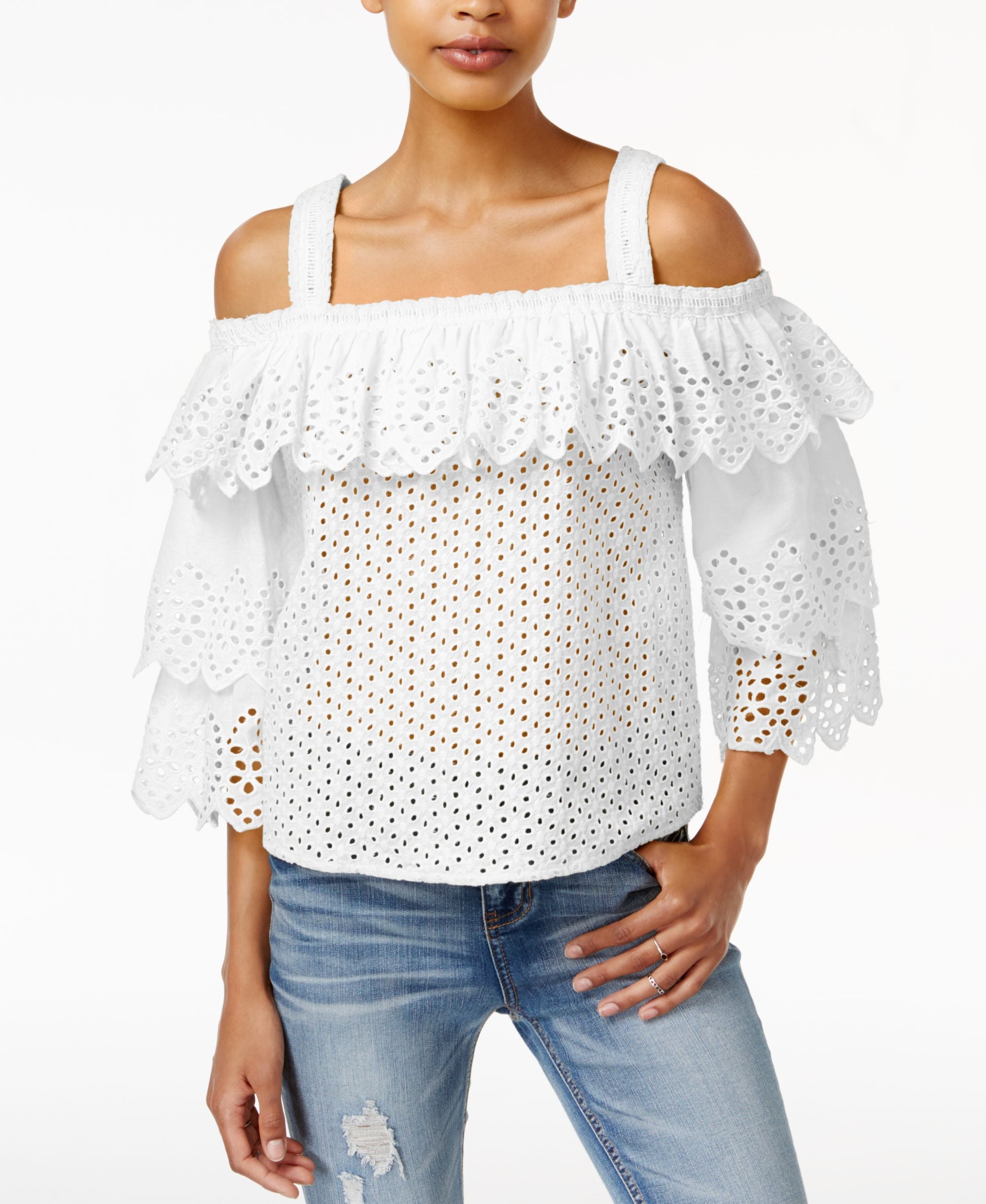 Endless Rose Cotton Cold Shoulder Top