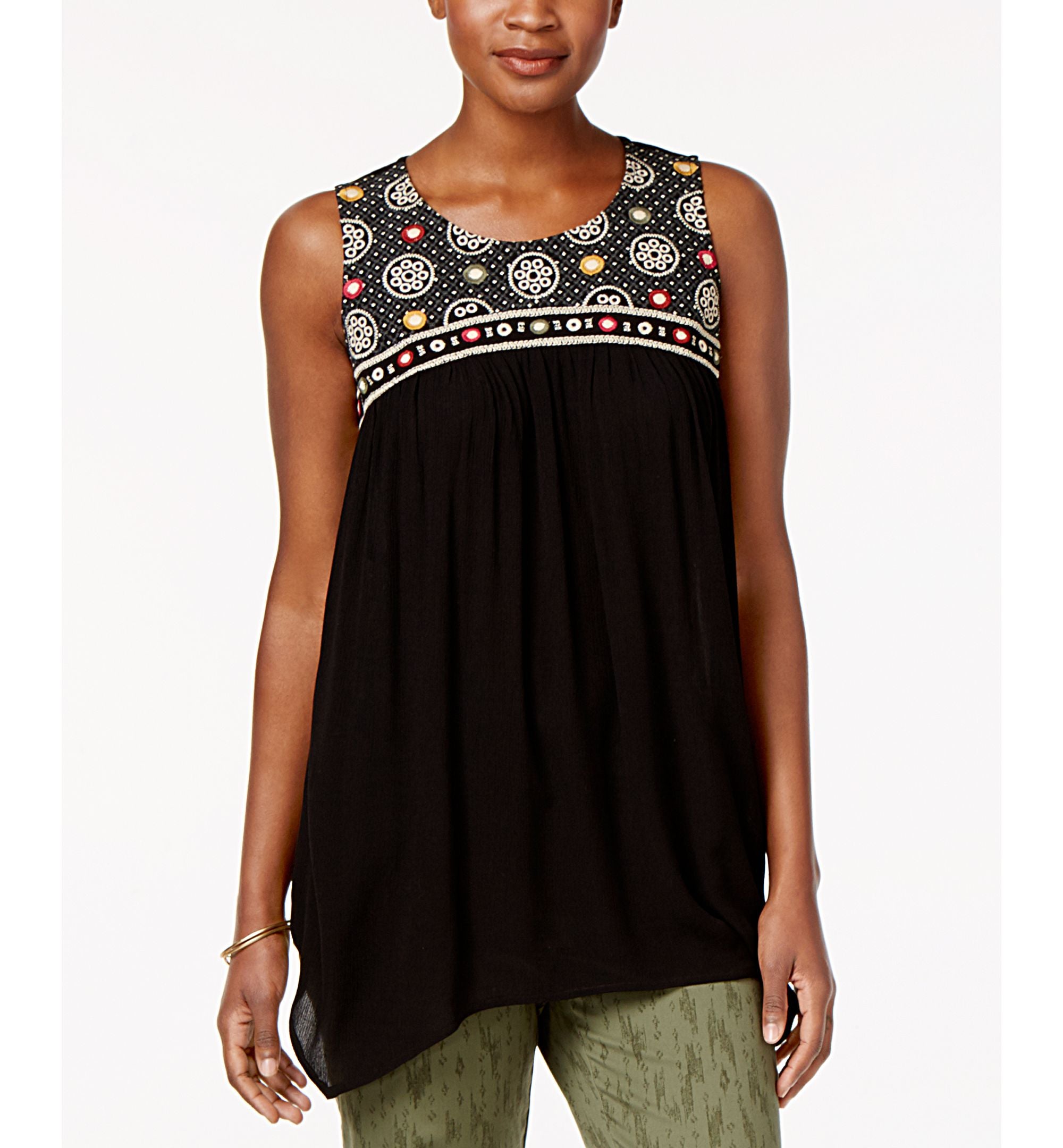Style & Co Petite Embroidered Top