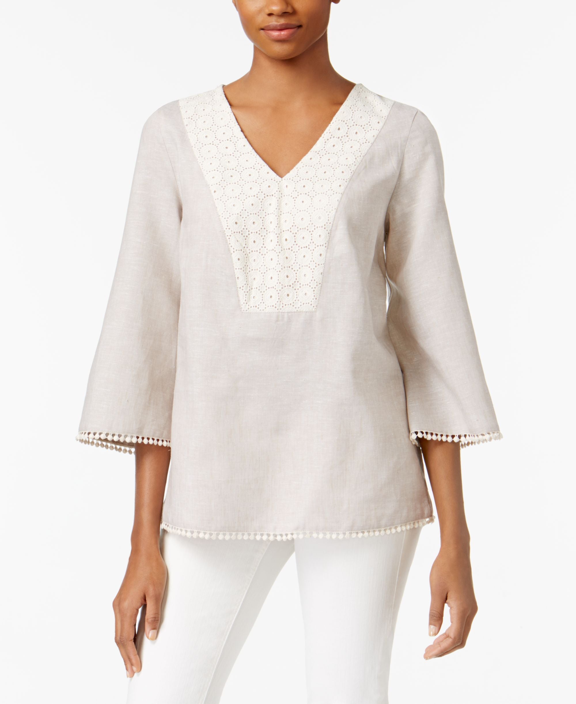 G.h. Bass Co. Crochet Trim Tunic