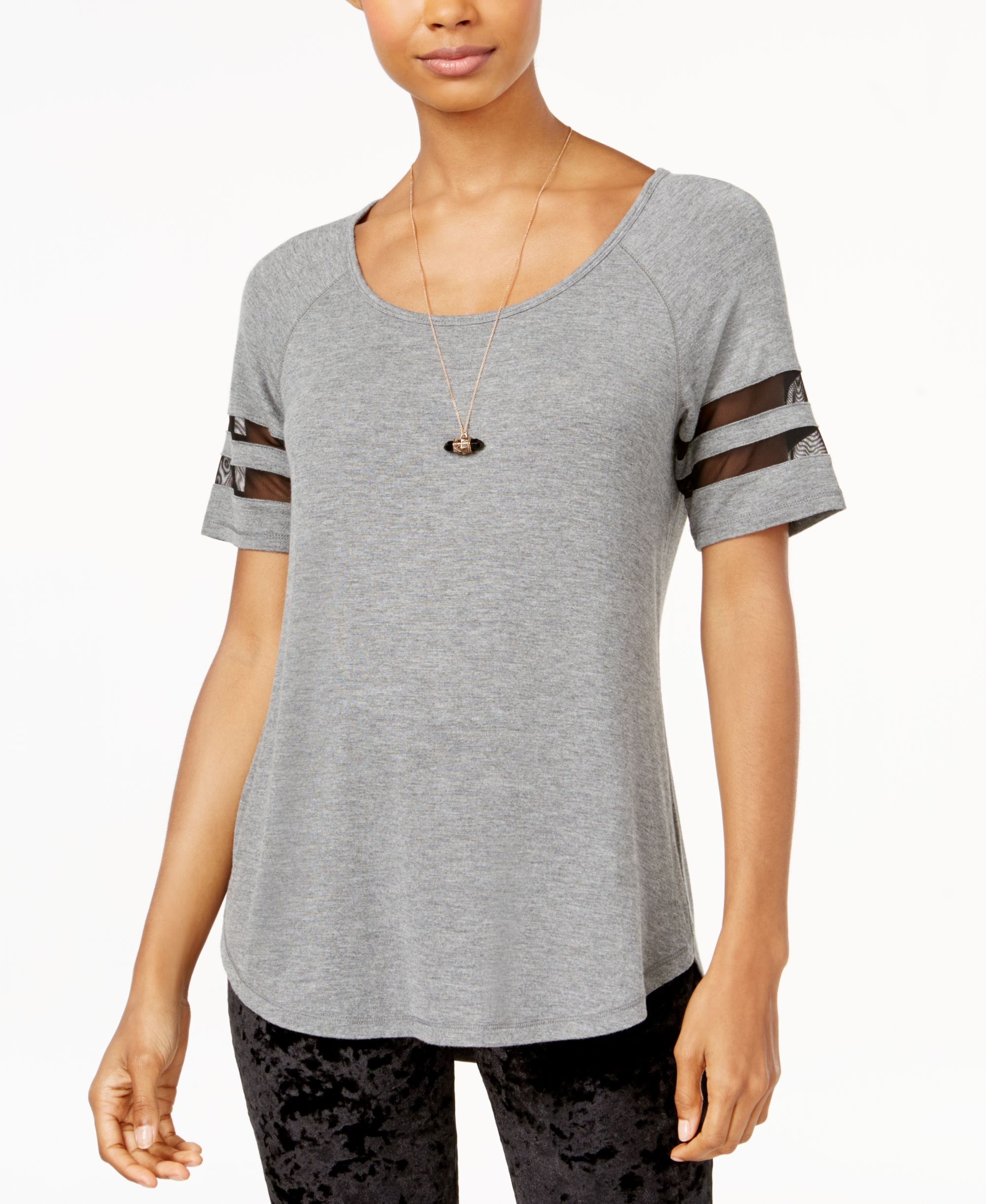 Hippie Rose Juniors Illusion Stripe Football T-Shirt