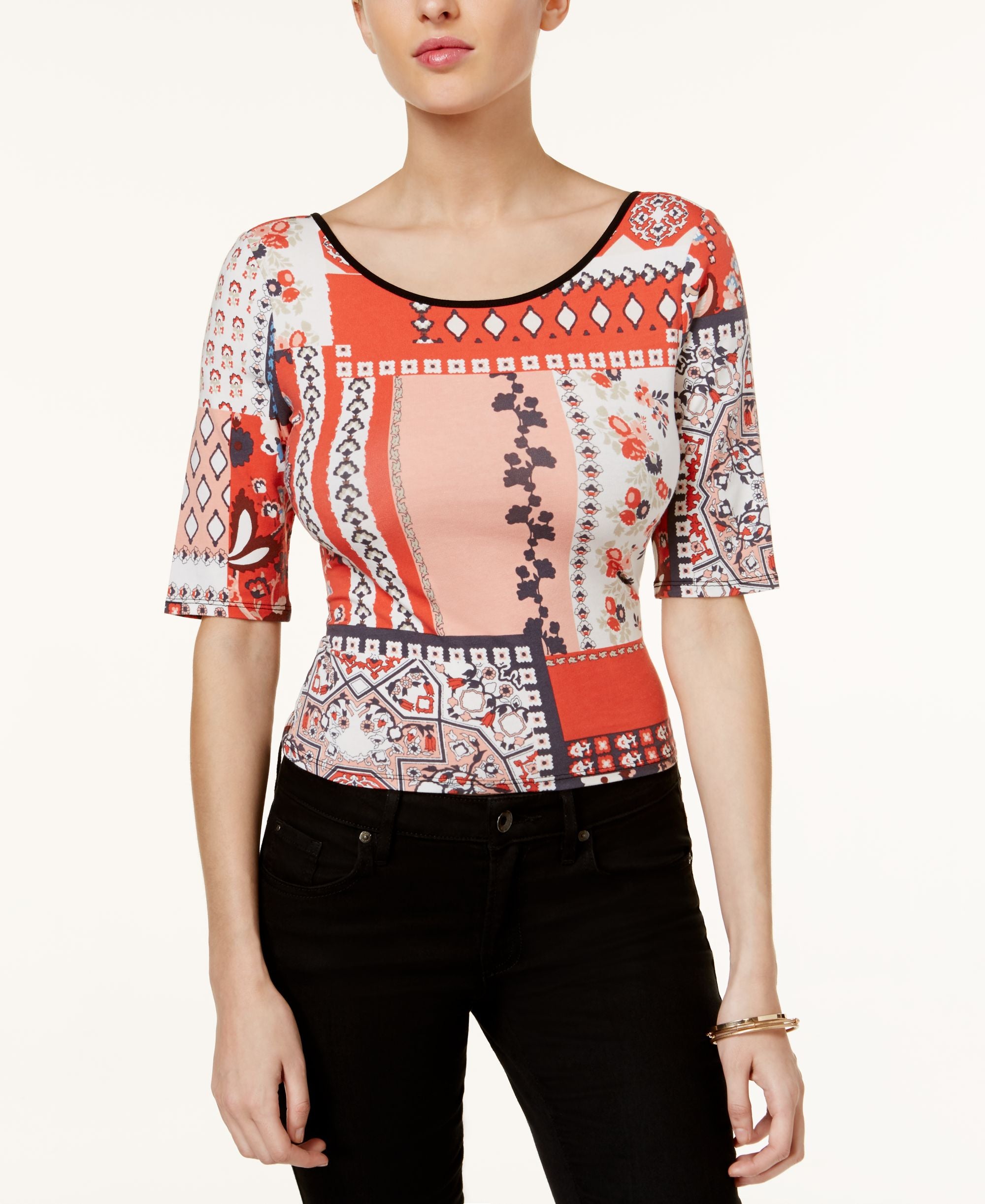 Guess Printed Tie Back Top