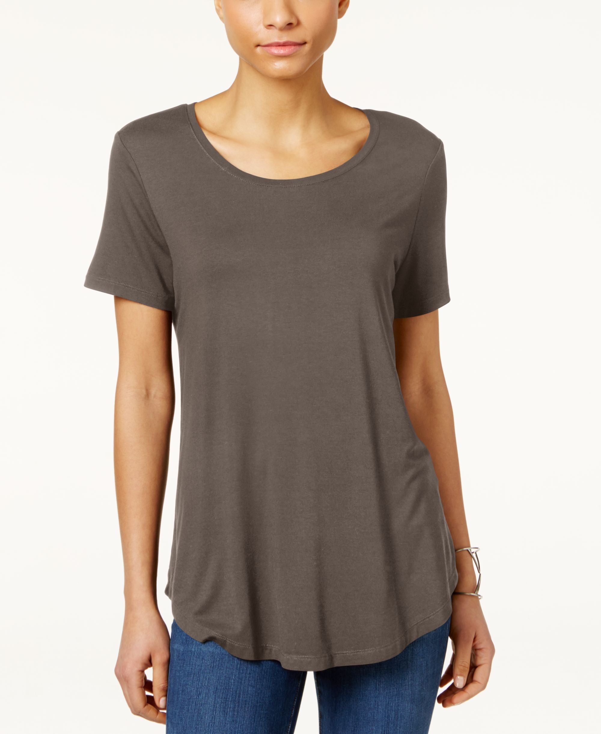 JM Collection Petite Shirttail Hem Top