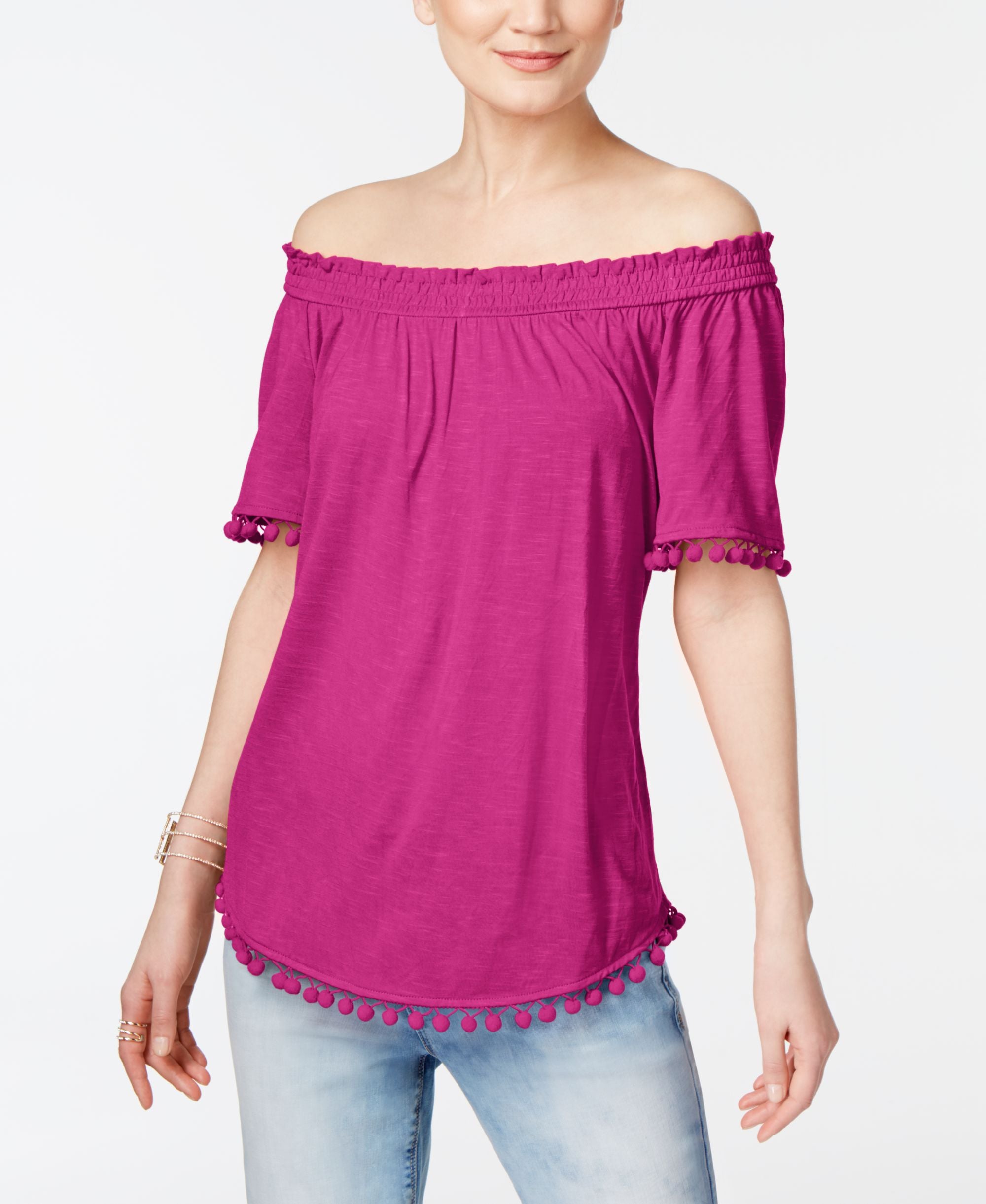 INC International Concepts Popsicle Off The Shoulder Top