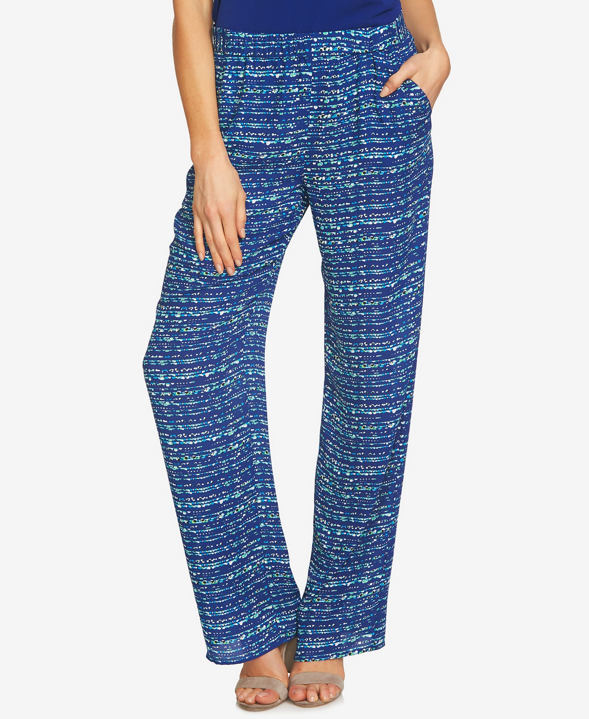 Cece Printed Wide Leg Soft Pants