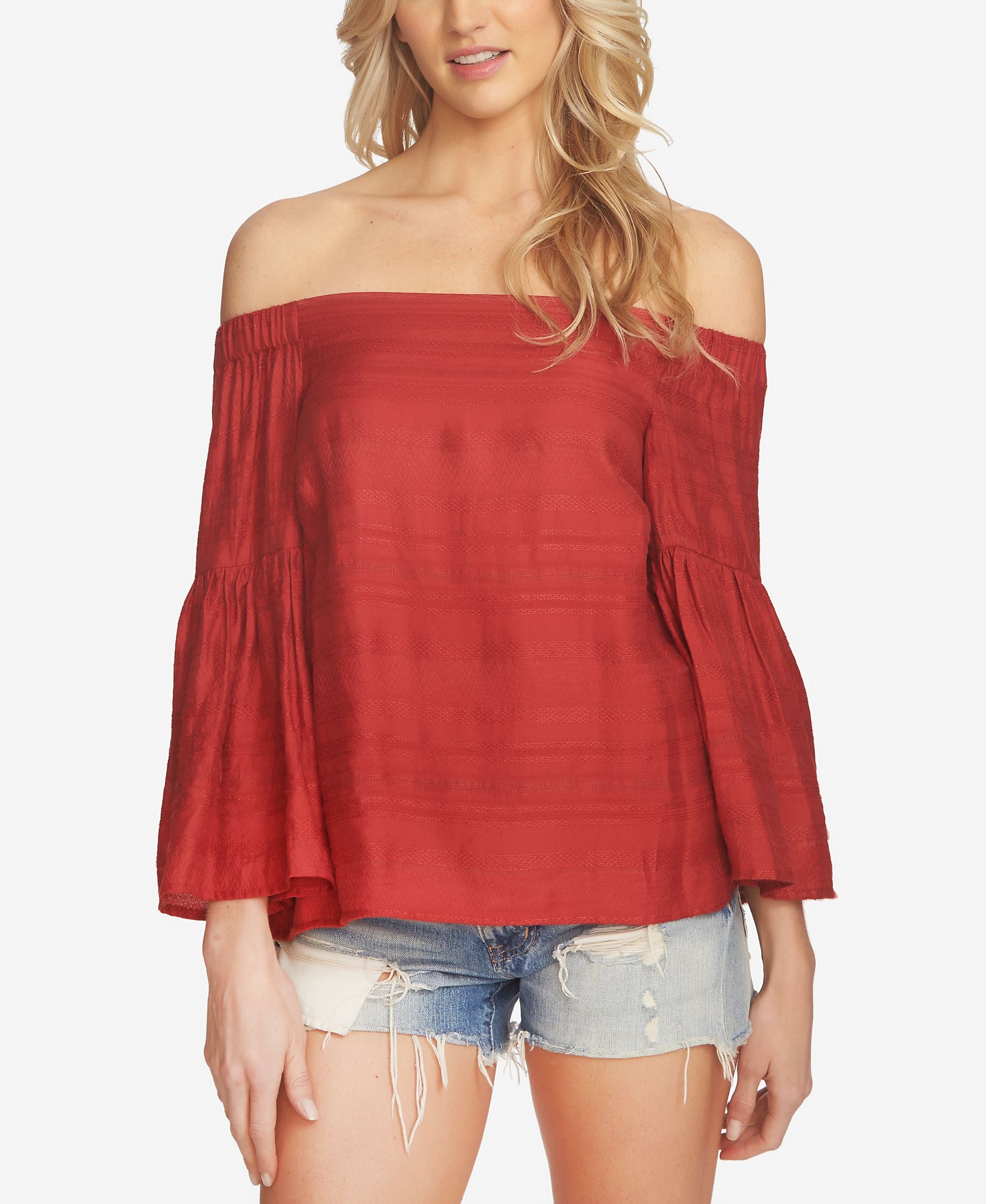 1.State Off The Shoulder Bell Sleeve Top