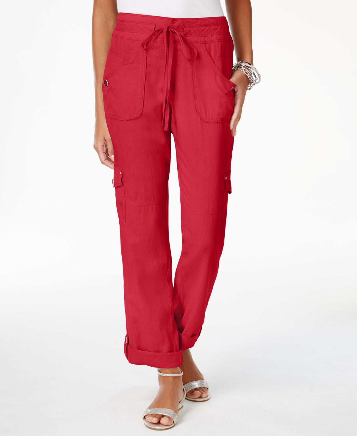 INC International Concepts Curvy Roll Tab Cargo Pants