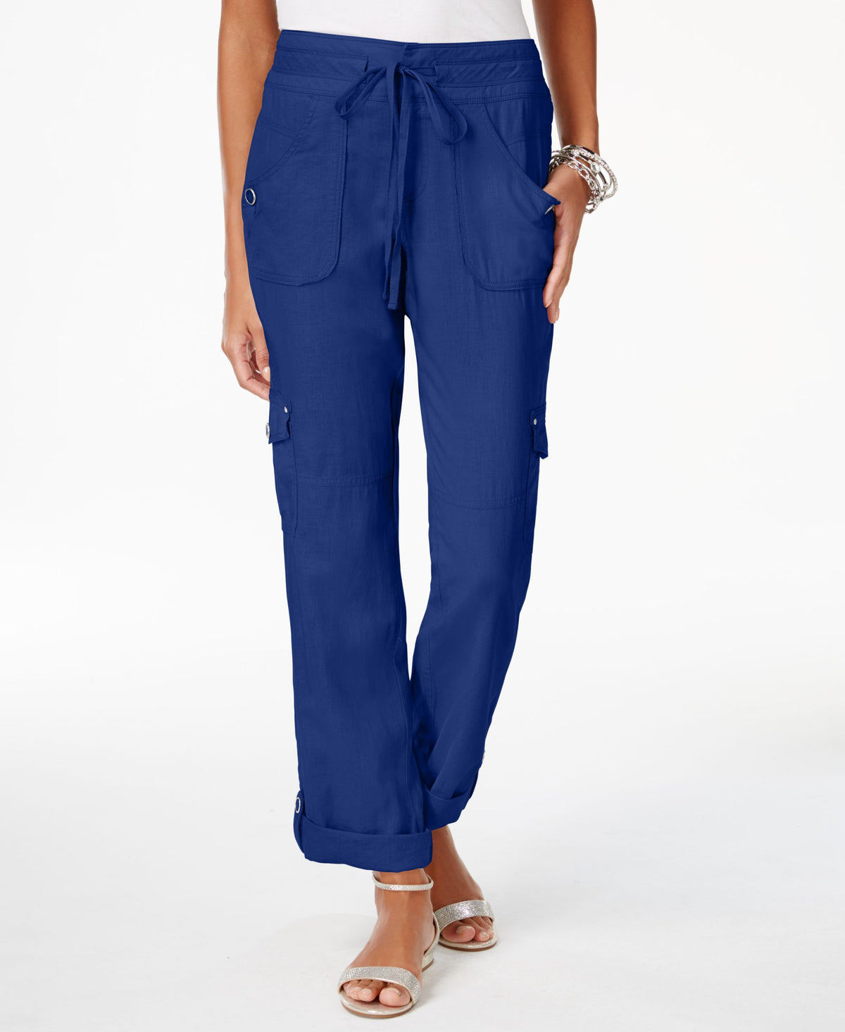 INC International Concepts Curvy Roll Tab Cargo Pants