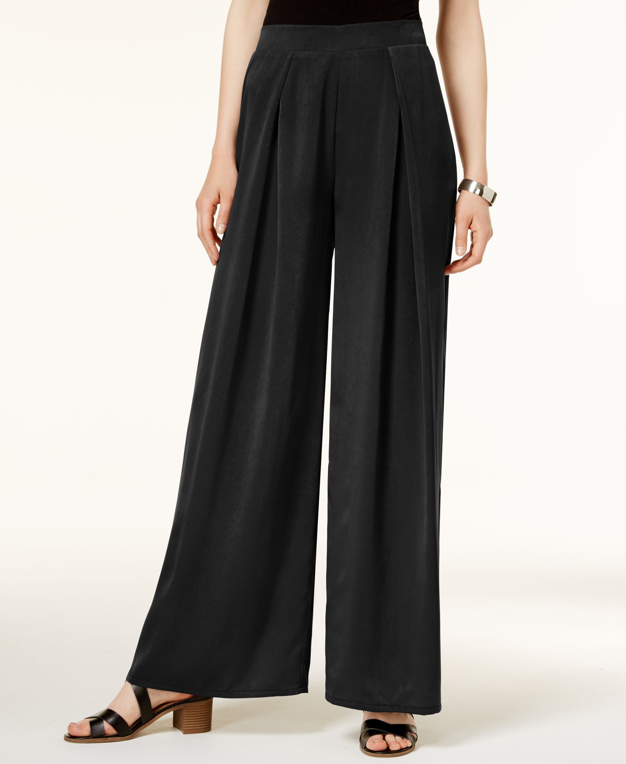 BAR III Pleated Wide Leg Soft Pants