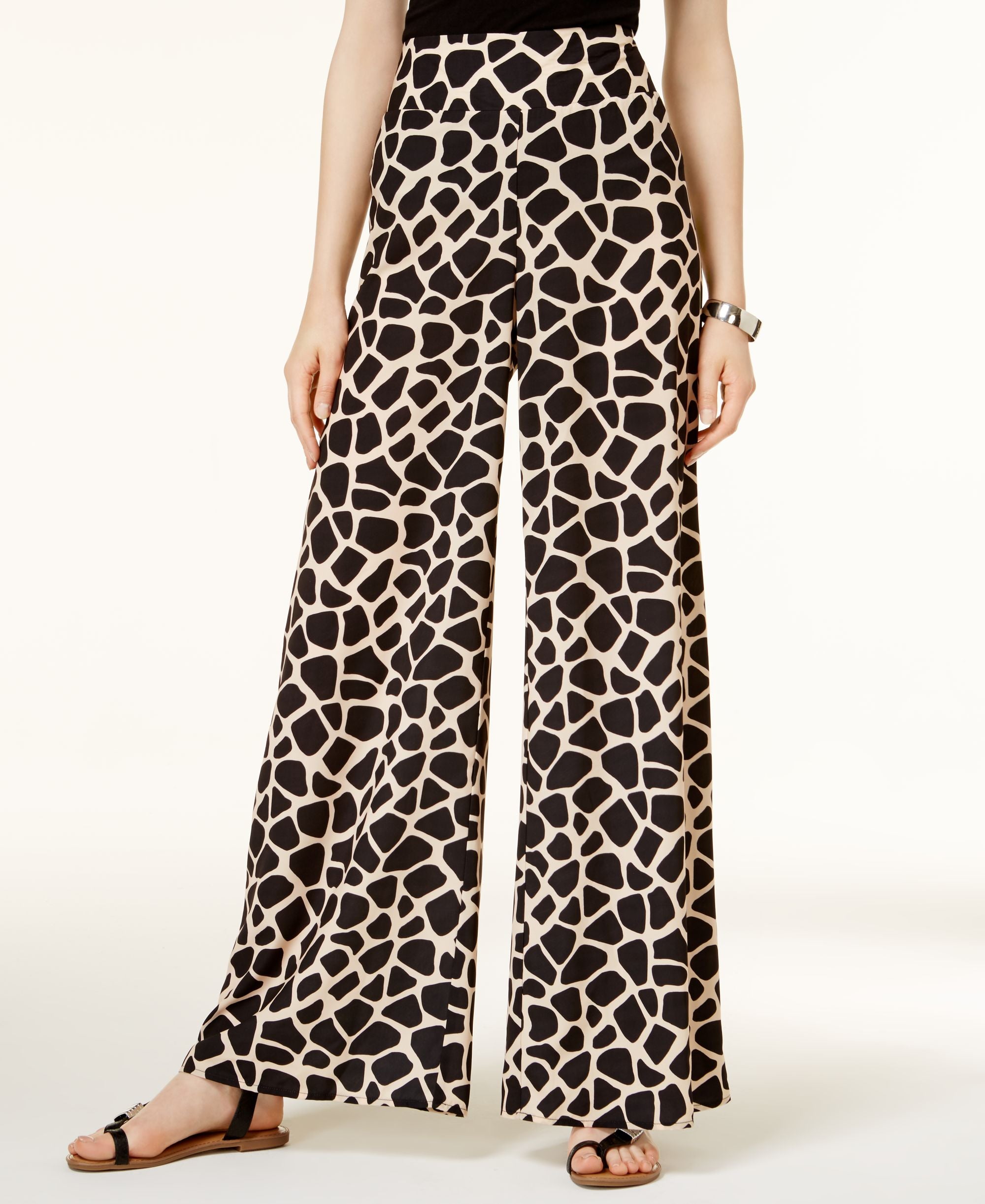 BAR III Giraffe Print Wide Leg Pants