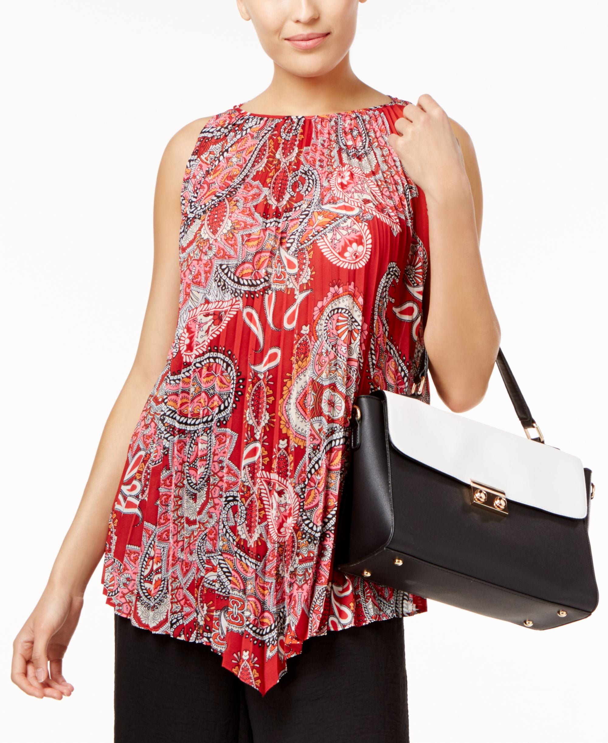 Cable Gauge Pleated Top