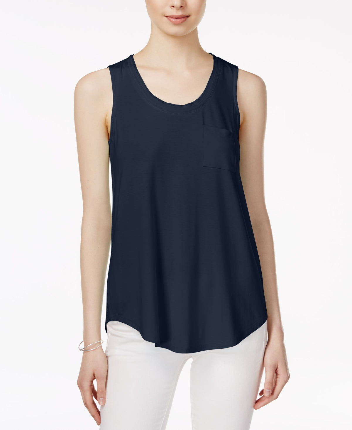 Maison Jules Cotton Scoop Neck Tank Top