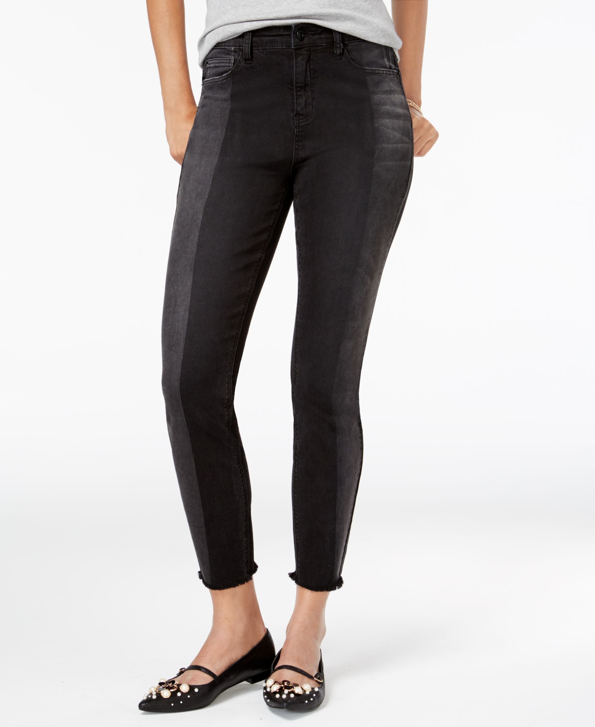 Vanilla Star Juniors Two Tone Shadow Stripe Skinny Jeans