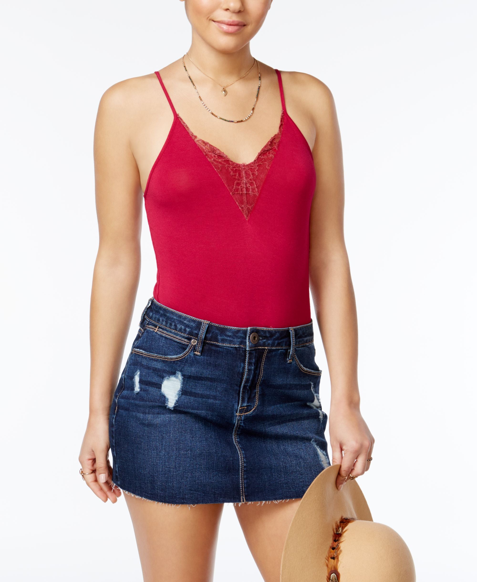 American Rag Juniors Lace Trim Bodysuit