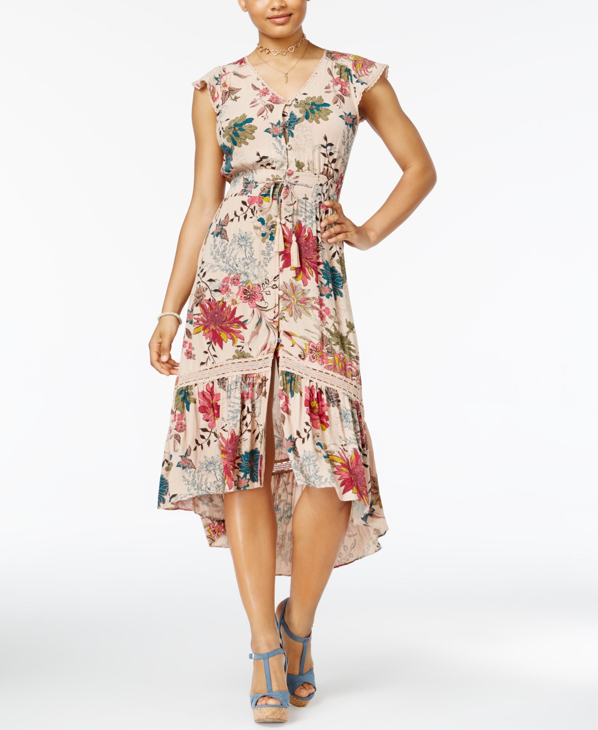 American Rag Juniors High Low Peasant Dress