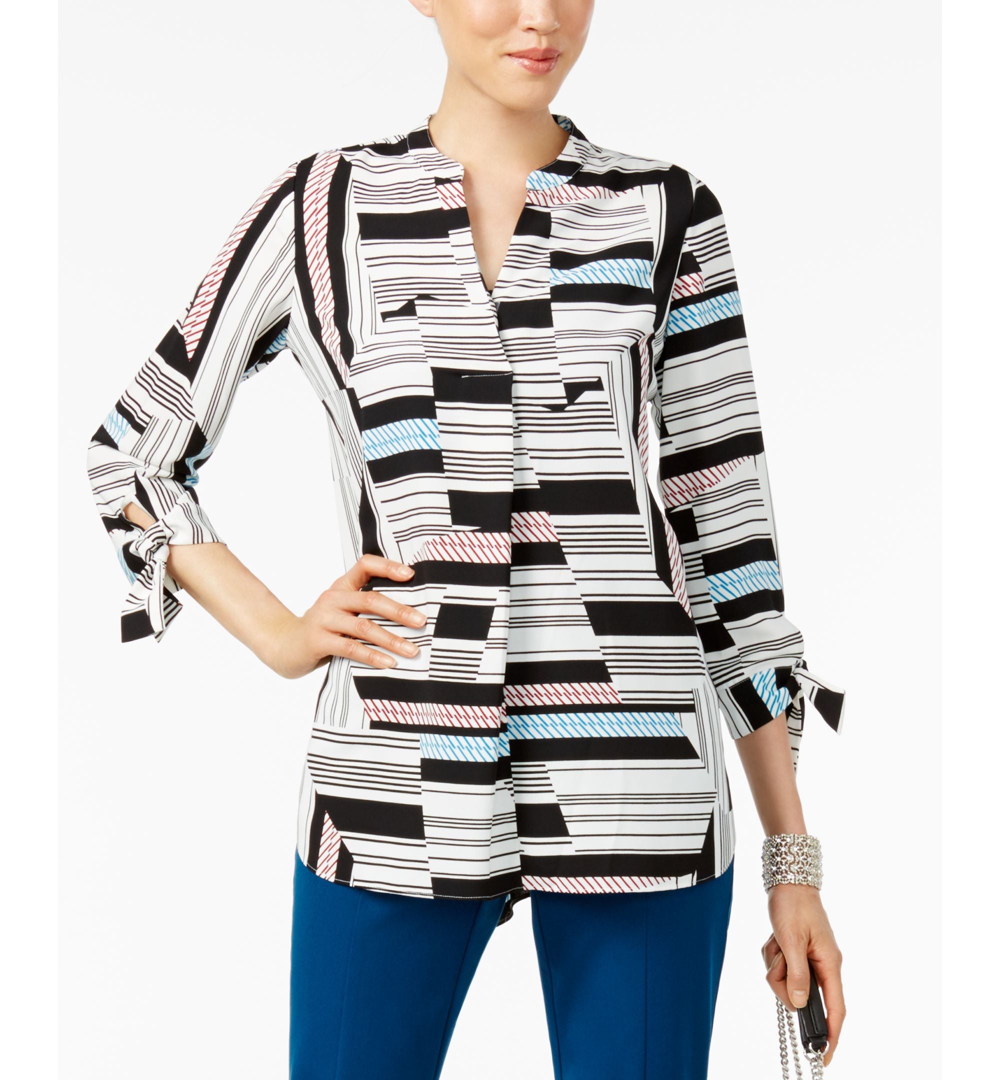 Alfani Tie Sleeve Top