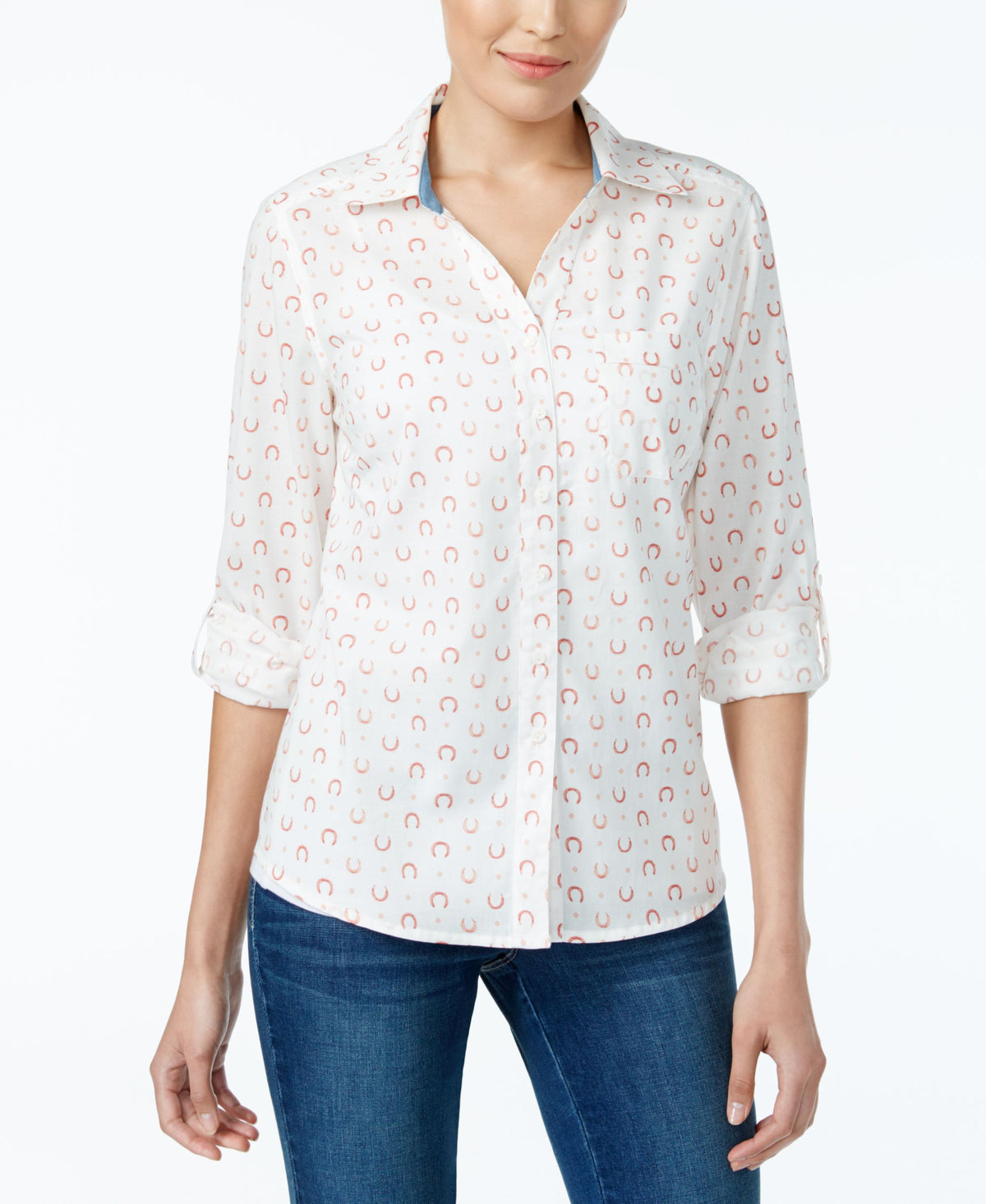 Style & Co Petite Cotton Printed Shirt
