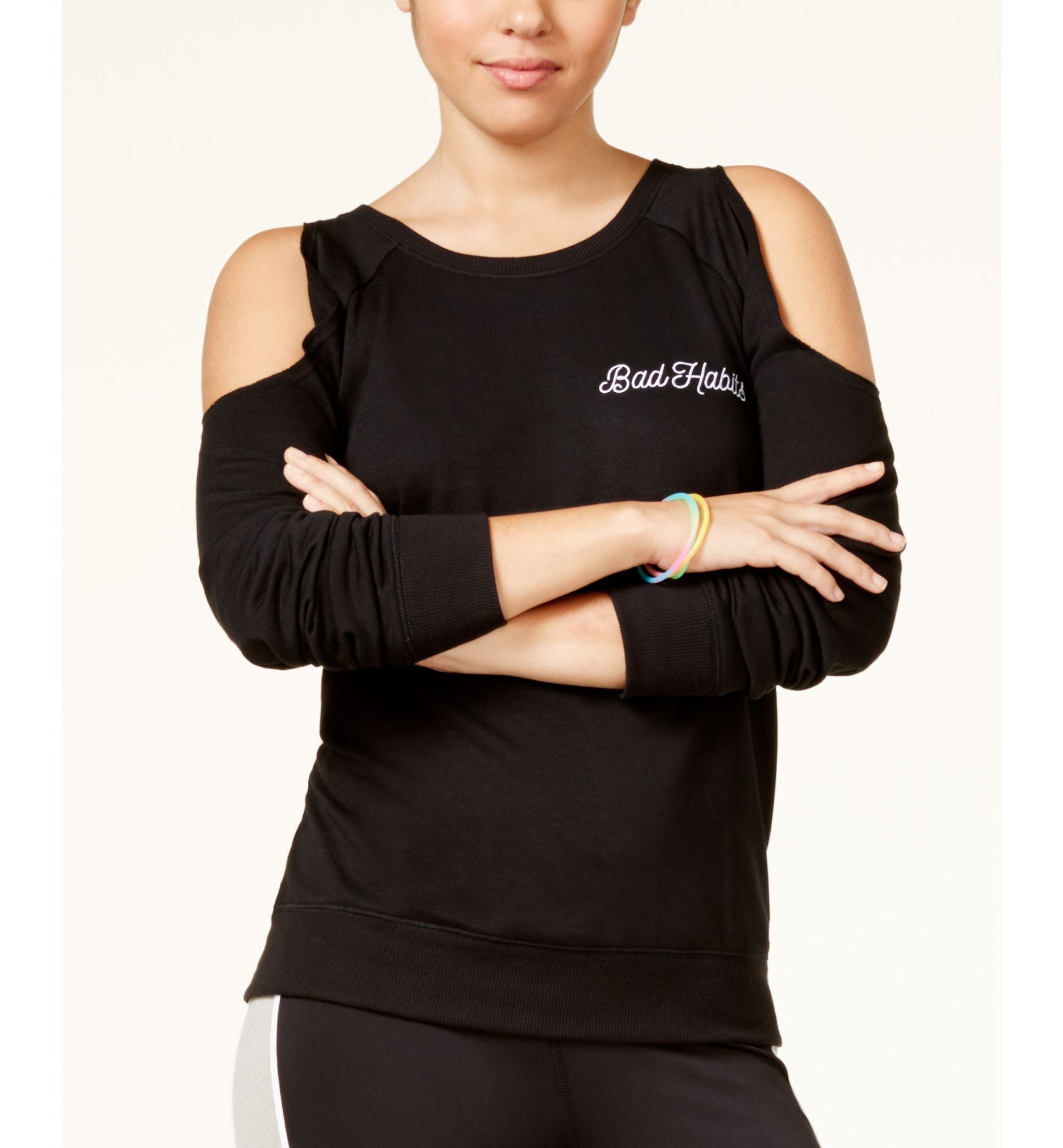 Material Girl Active Juniors Graphic Cold Shoulder Sweatshirt