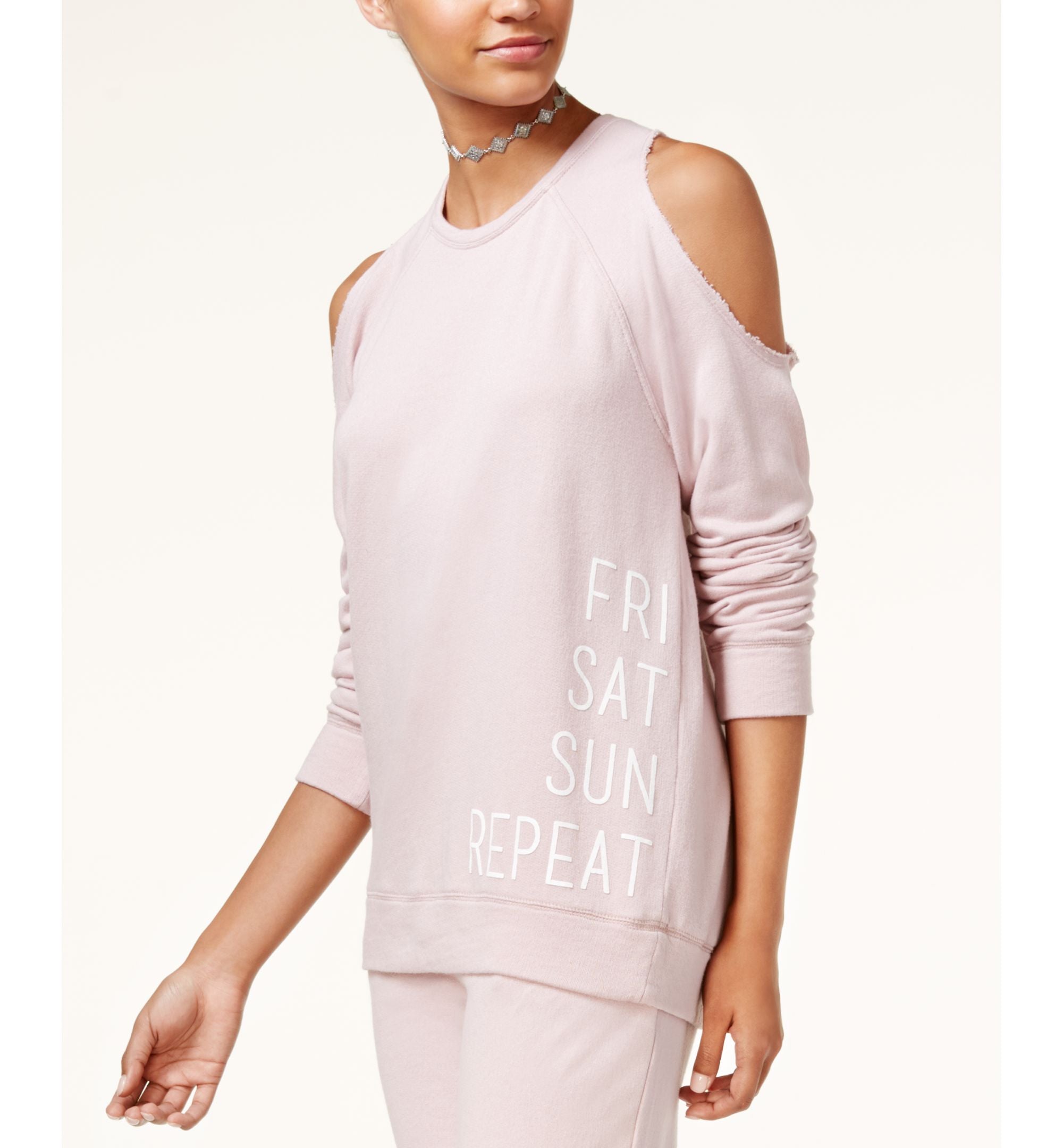 Material Girl Active Juniors' Cold-Shoulder Graphic Sweatshirt