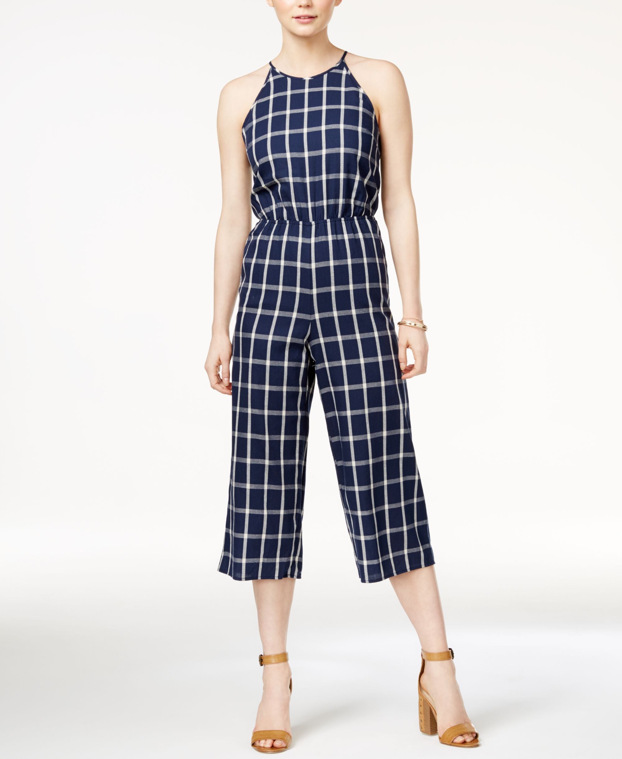 Maison Jules Tie Back Windowpane Jumpsuit