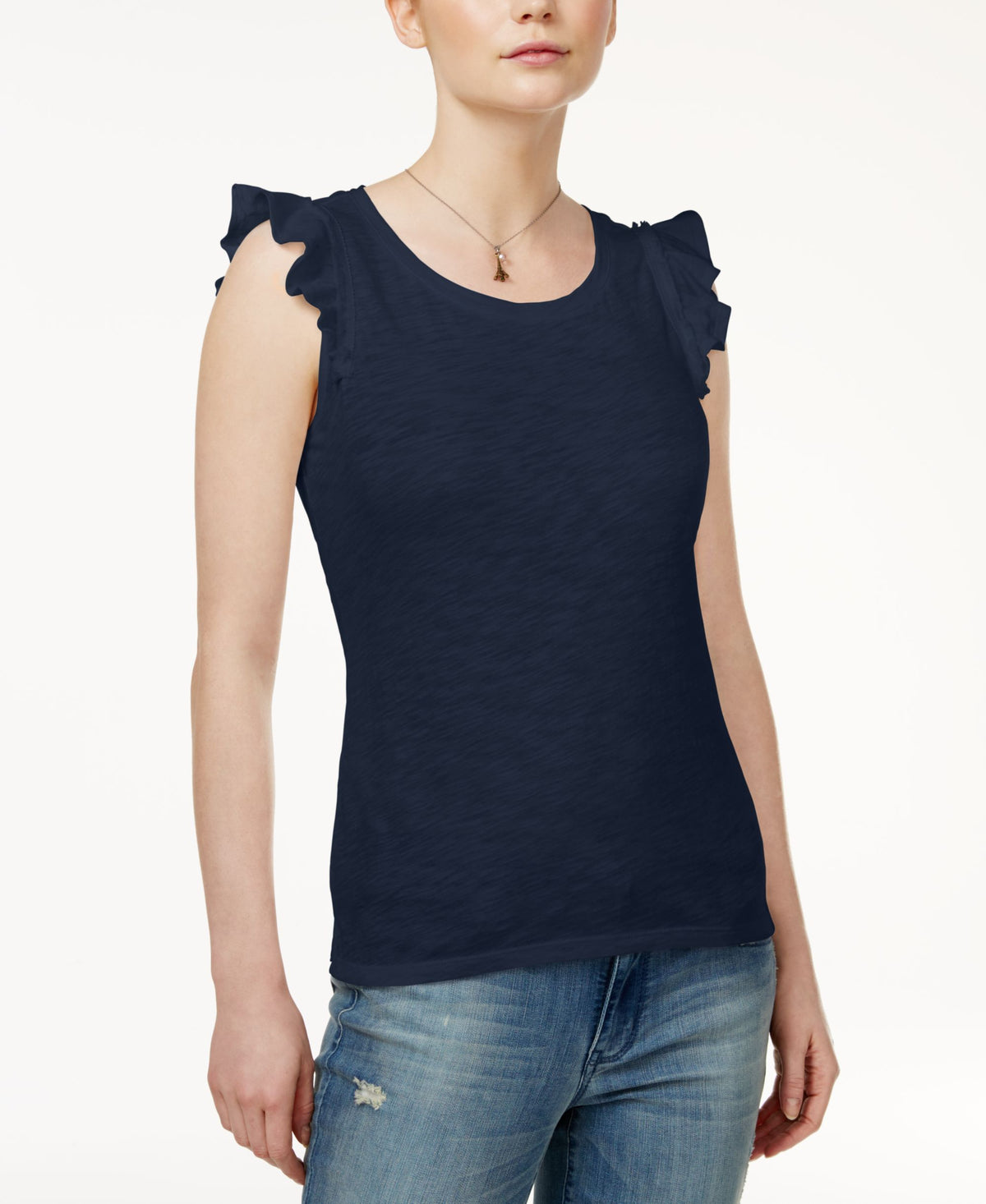 Maison Jules Cotton Flutter Sleeve Top