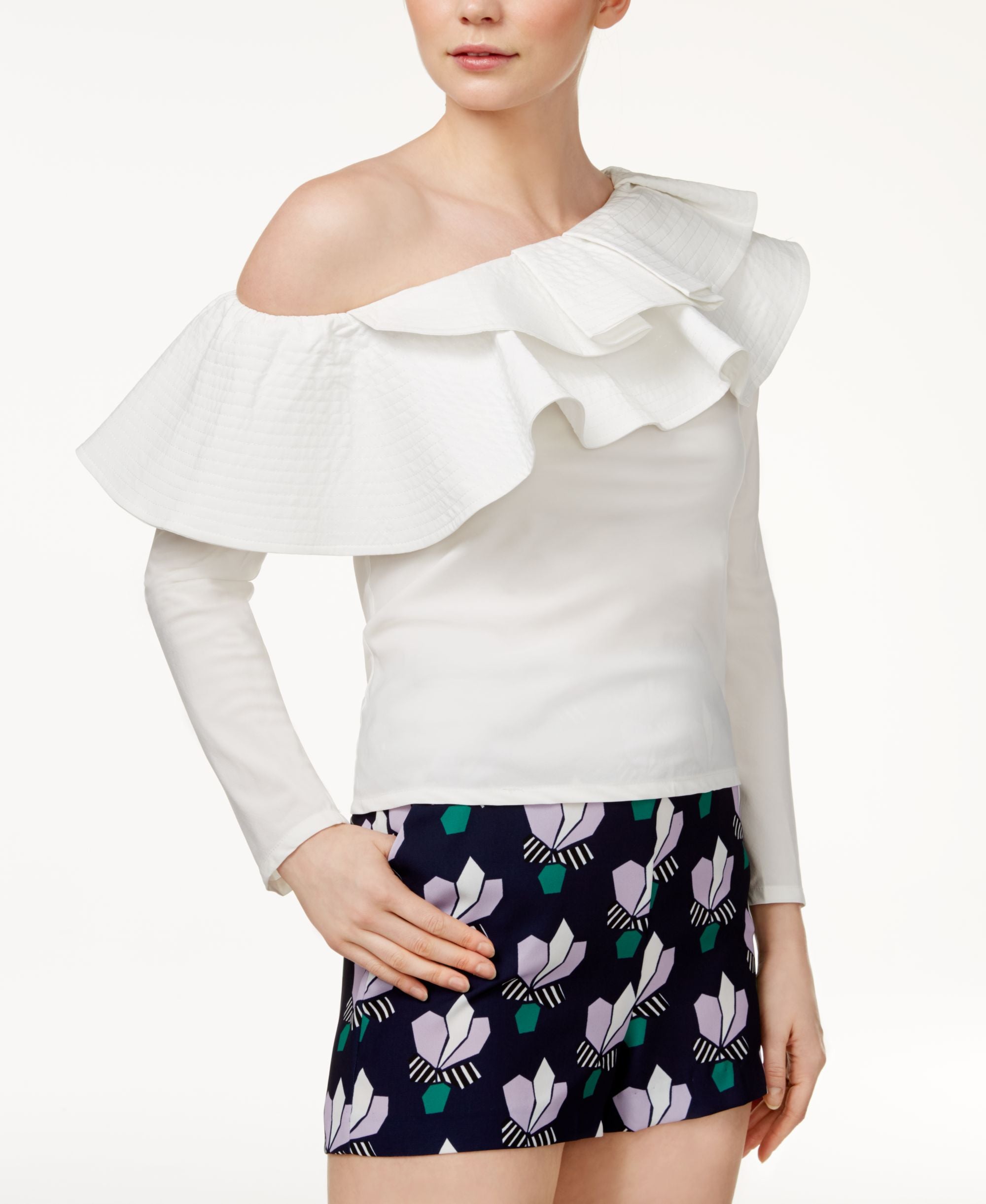 Mare Mare Gemma One Shoulder Ruffled Top