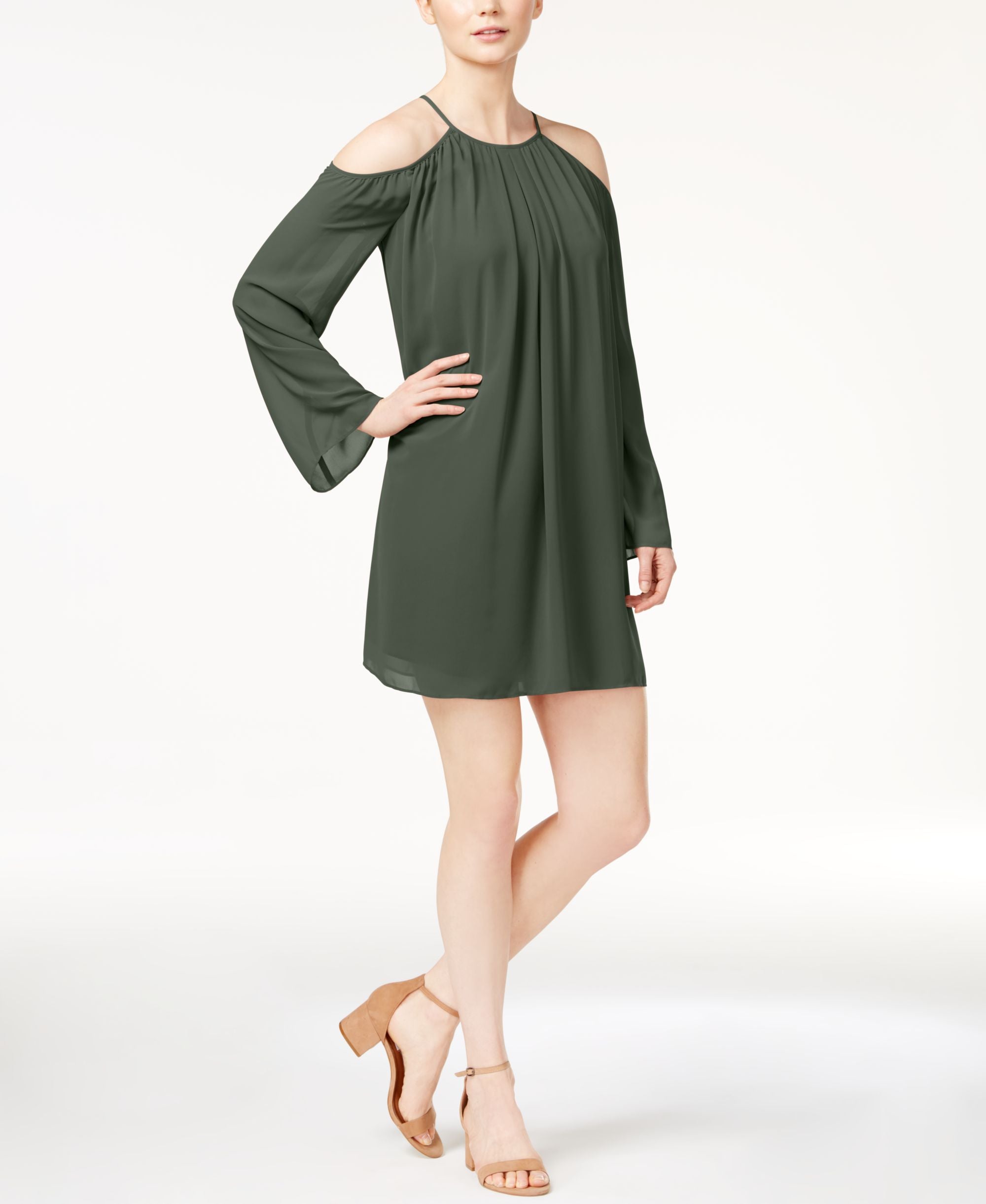 BAR III Cold Shoulder Chiffon Dress