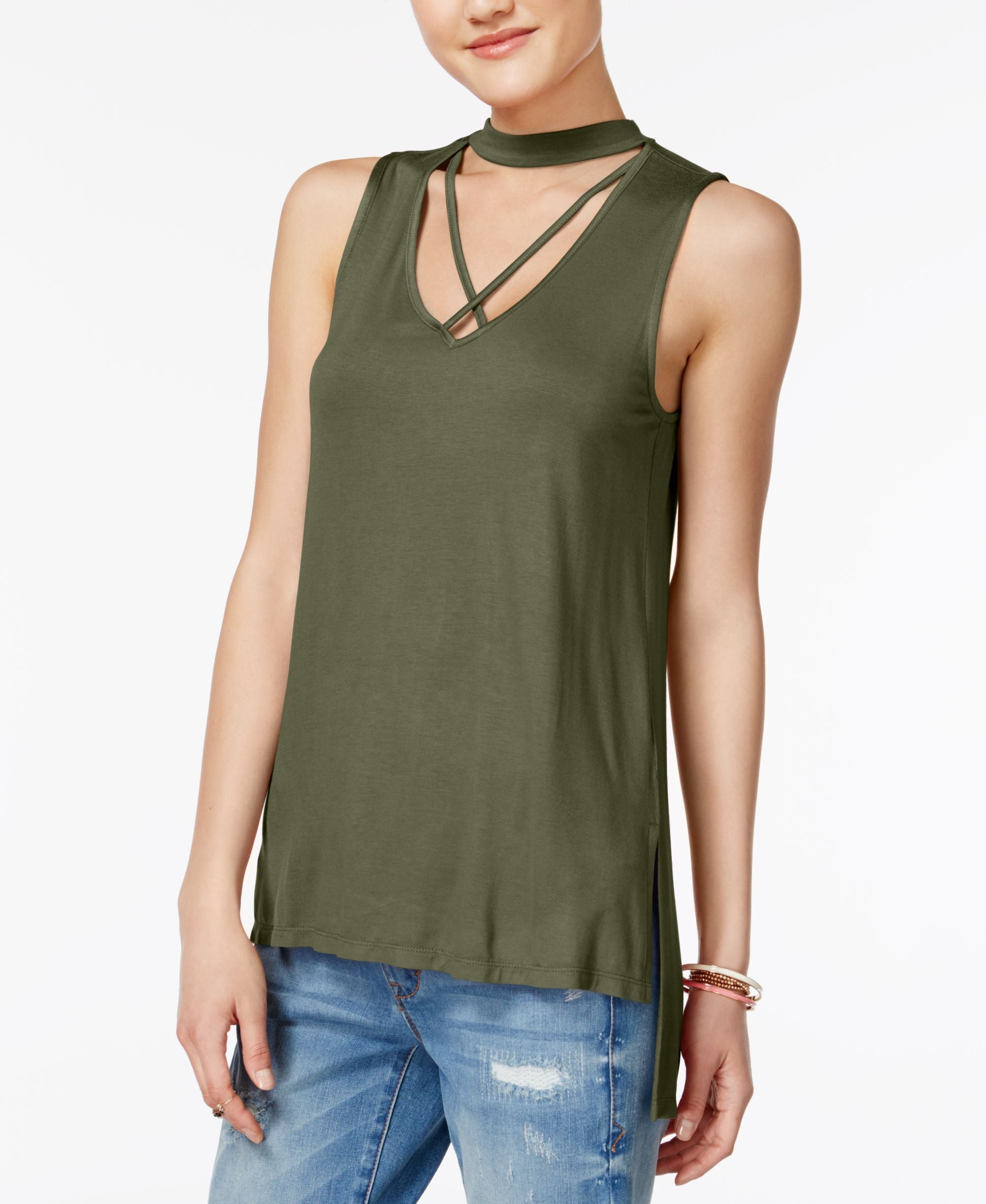 Ultra Flirt Juniors Gigi Crisscross Tunic Tank Top