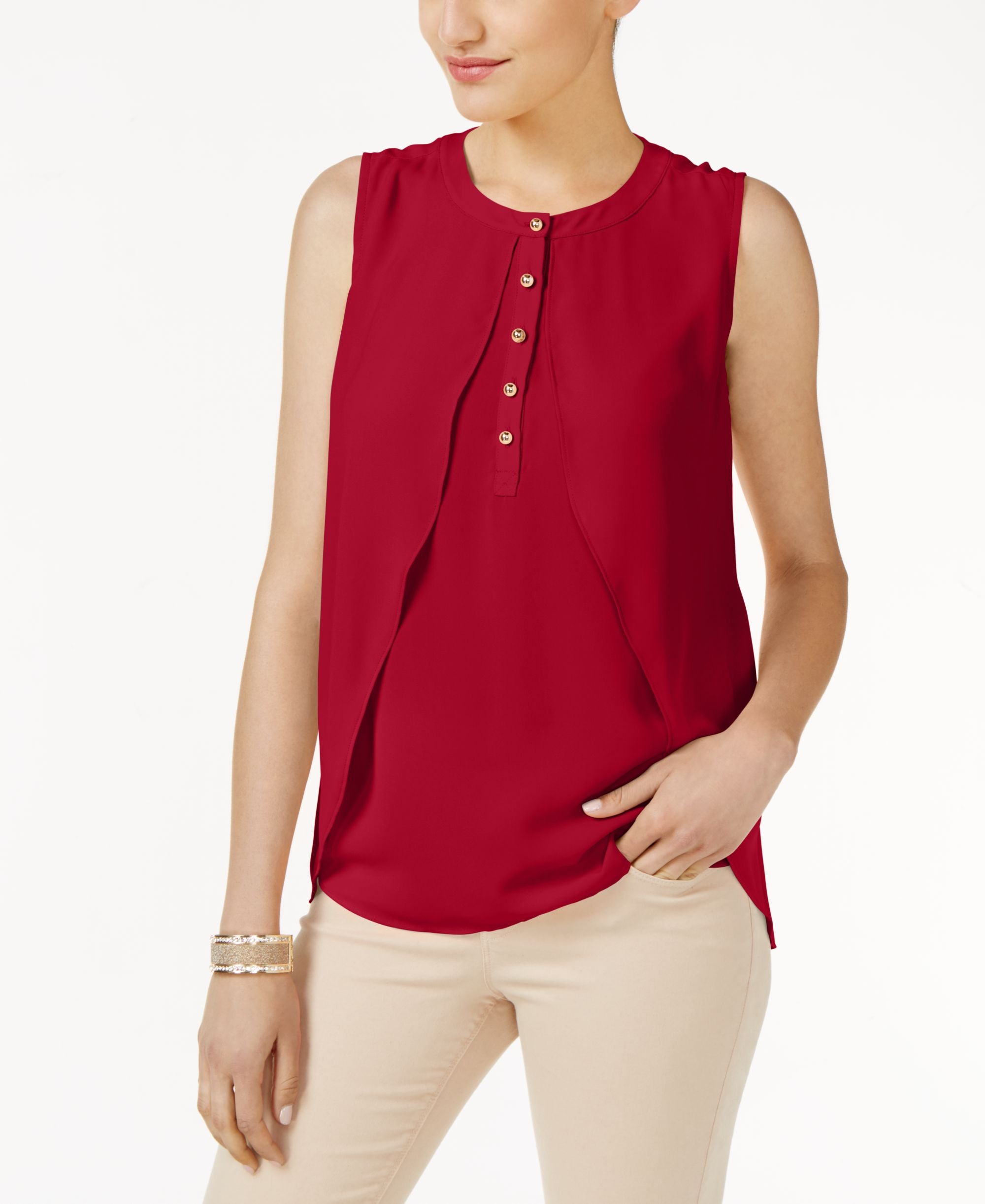 Thalia Sodi Draped High Low Shell