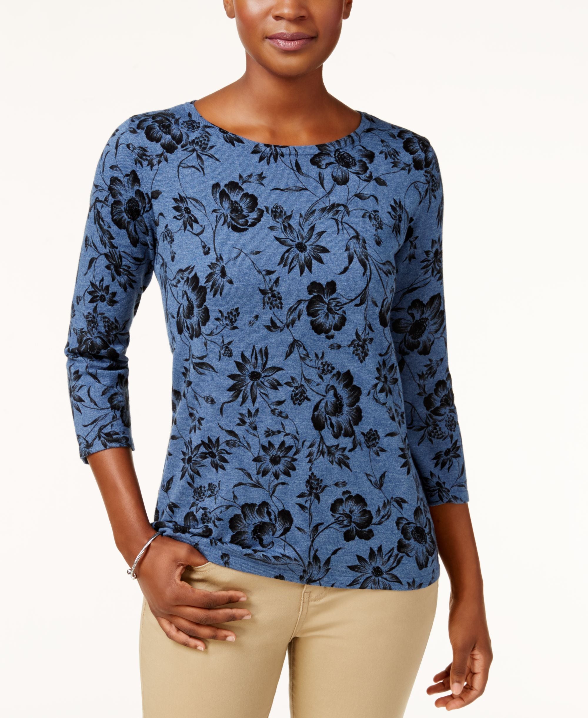 Karen Scott Printed Sweater