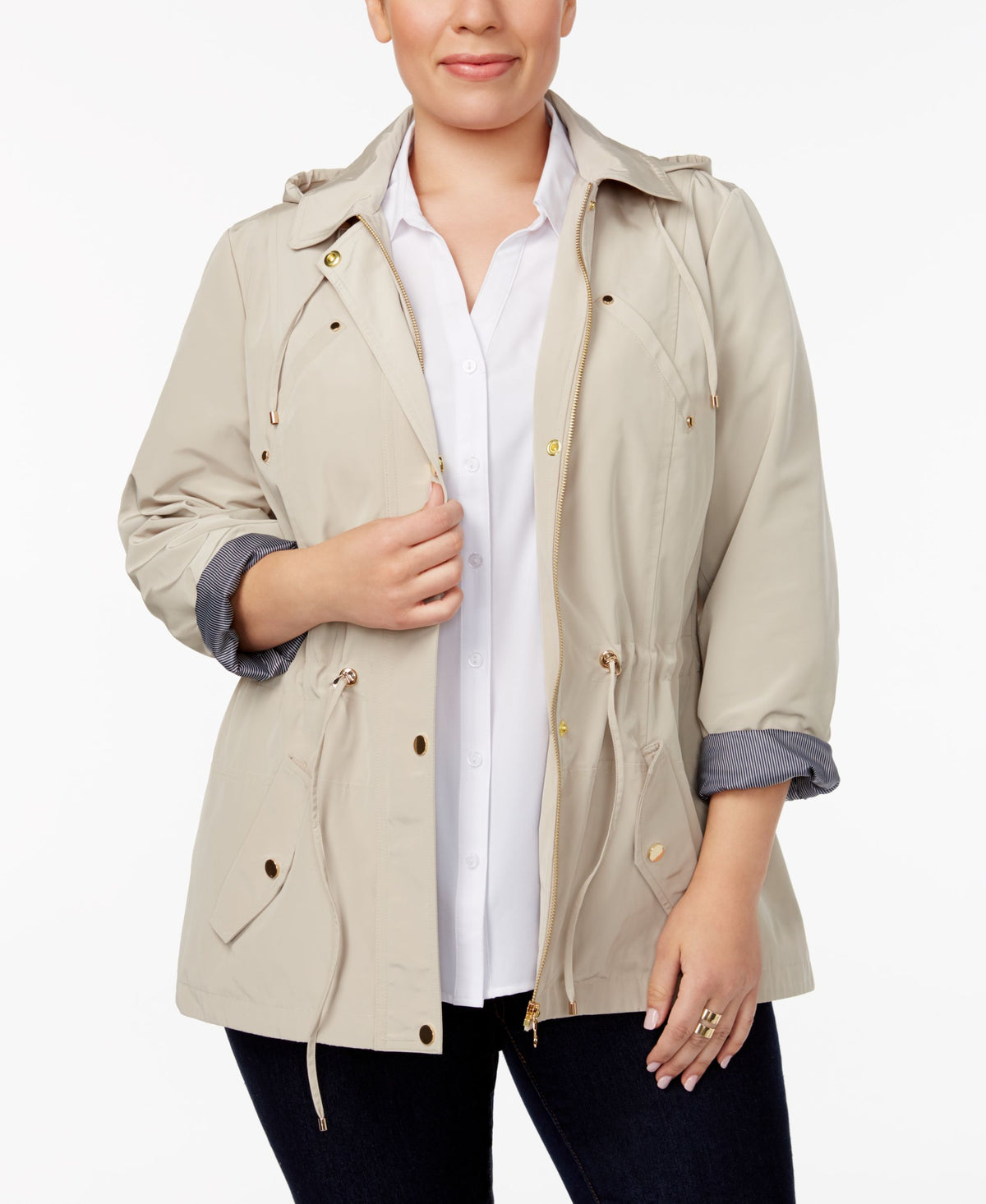 Charter Club Plus Size Water Resistant Utility Jacket