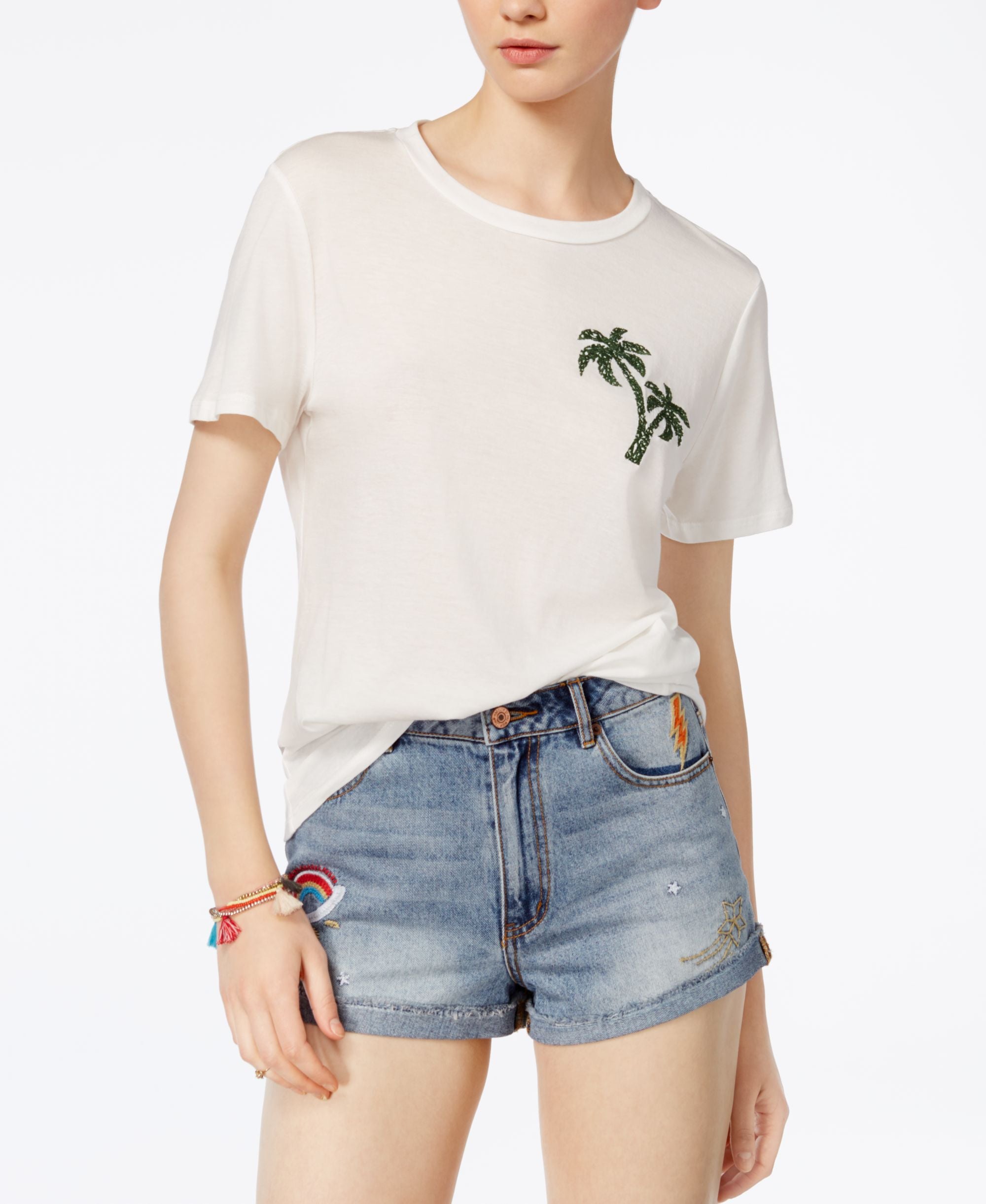 Carbon Copy Cotton Palm Graphic T-Shirt