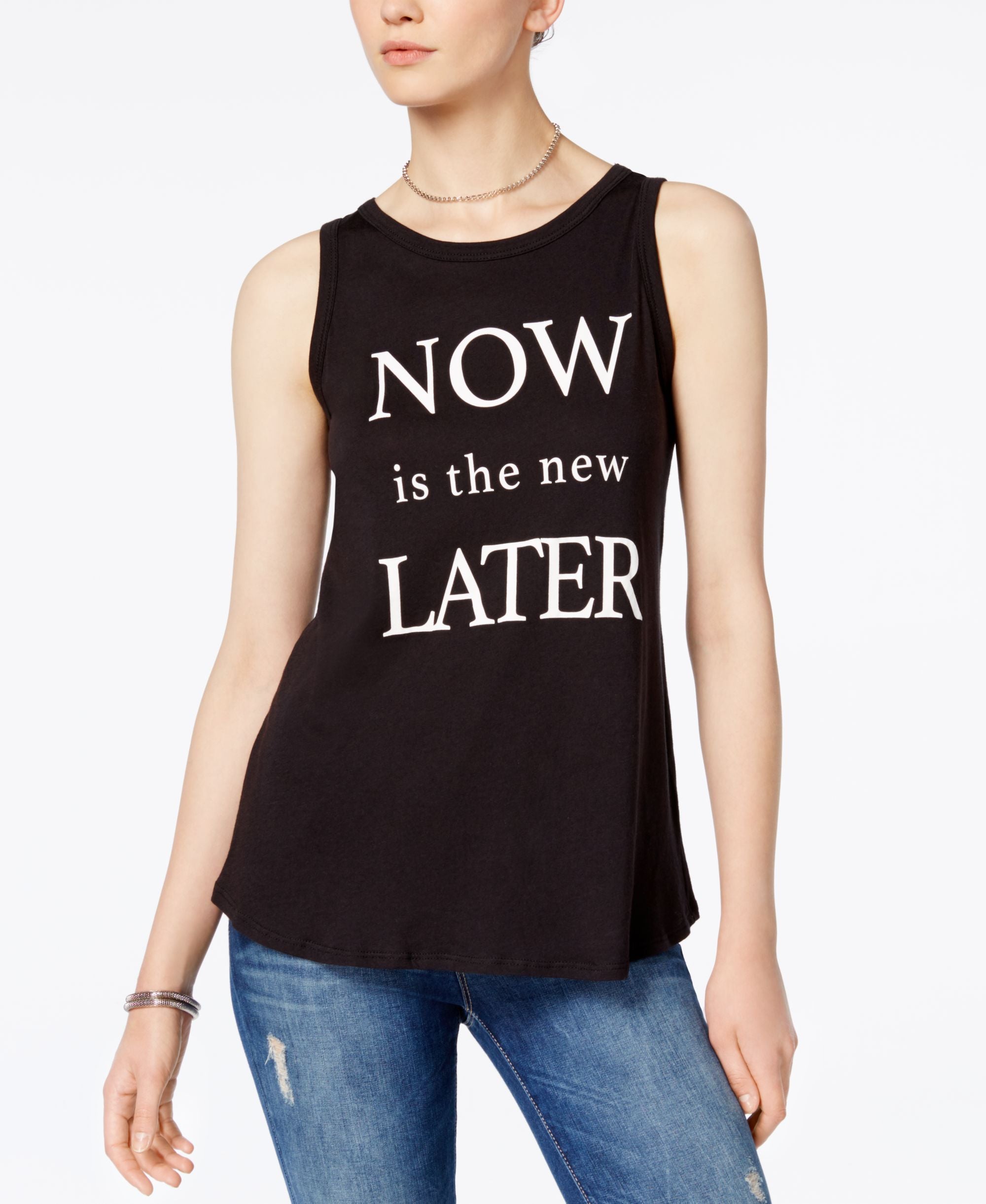 Carbon Copy Now Tulip Back Graphic Tank Top